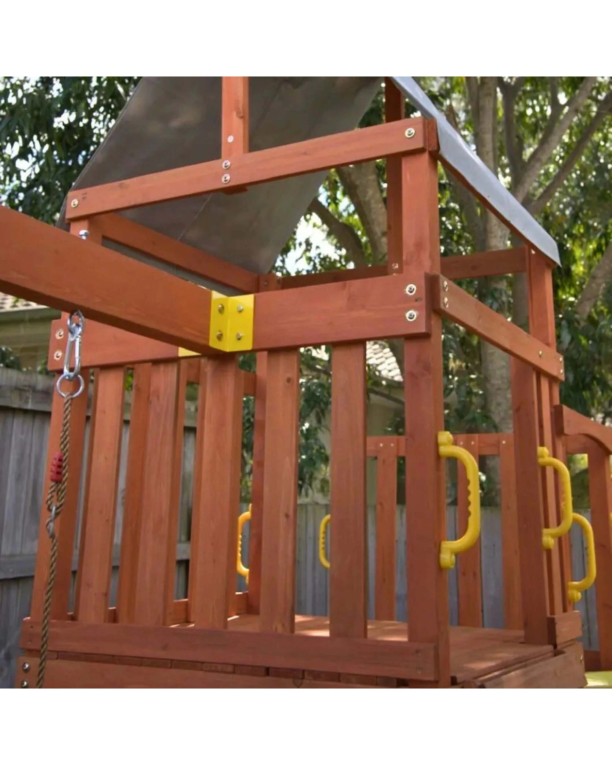 4 Hide & Seek Kids Georgia Swing Fort Cubby with Slide - Pearl Rose - Red, 4 of 5