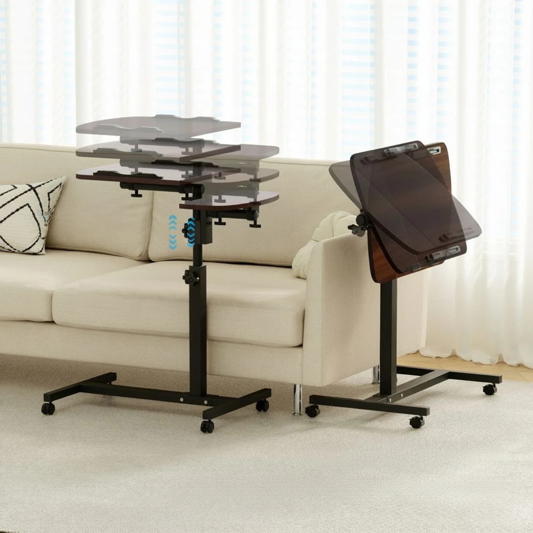 4 Artiss Laptop Desk Table Fan Cooling Walnut 60CM - Brown, 4 of 7