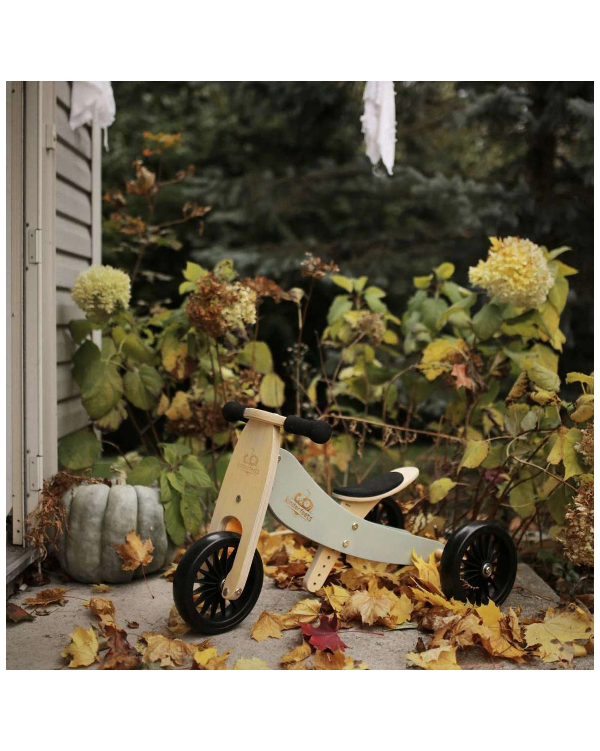 1 Kinderfeets 72cm Wood Tiny Tot Plus Bike Trike Kids Ride-on Toy Silver Sage 18m Plus - Green, 1 of 6