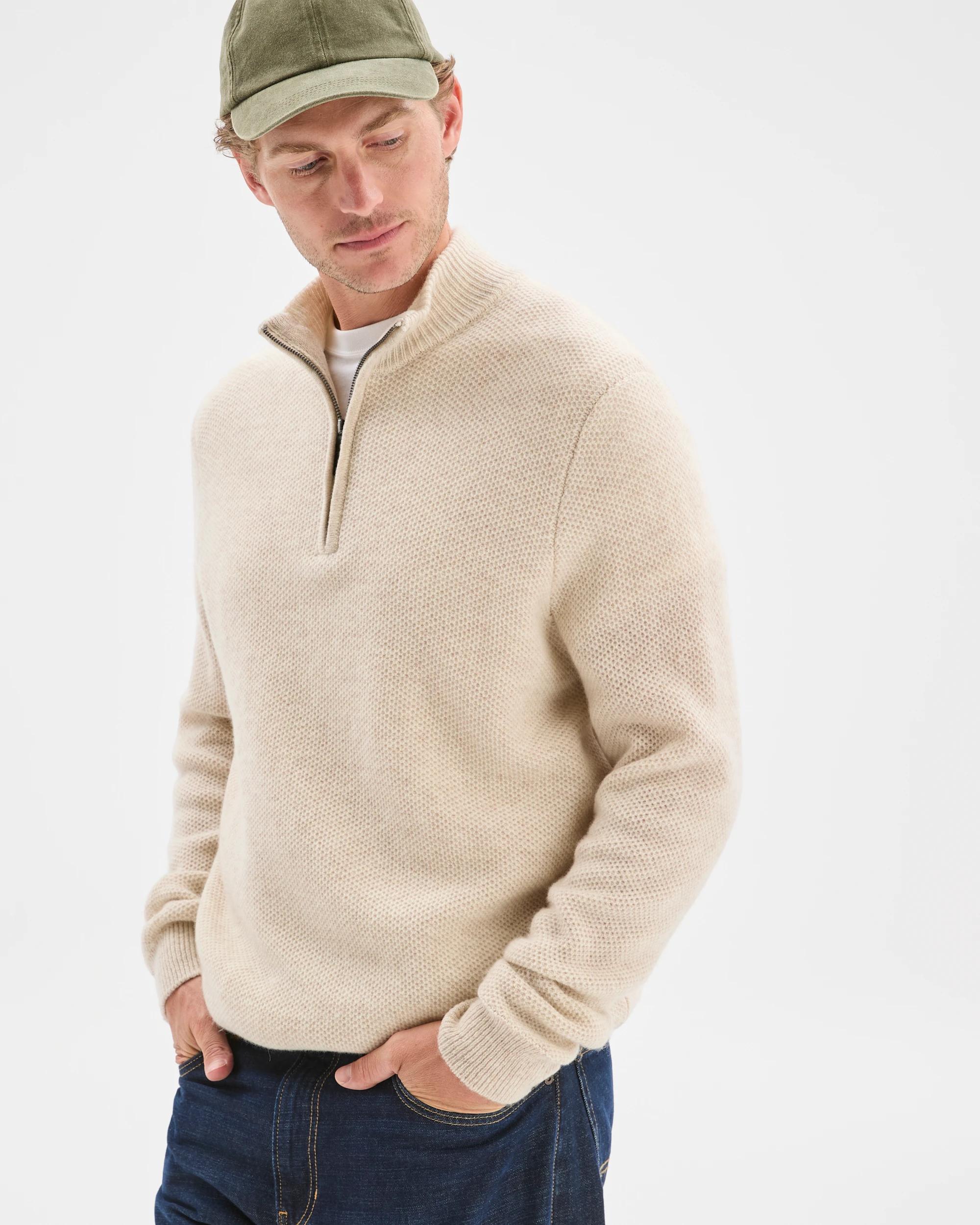 4 Target Man Lambswool 1/2 Zip Knit Jumper OATMARLE, 4 of 6