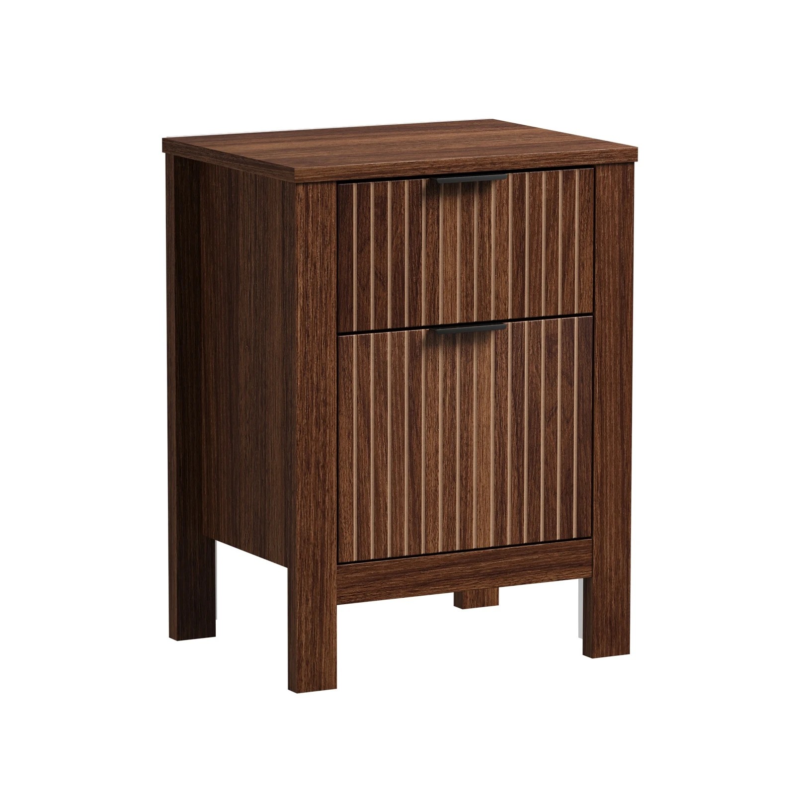 1 Oikiture Modern Bedside Table Nightstand Drawer Shelf Door Cabinet - Natural, 1 of 9