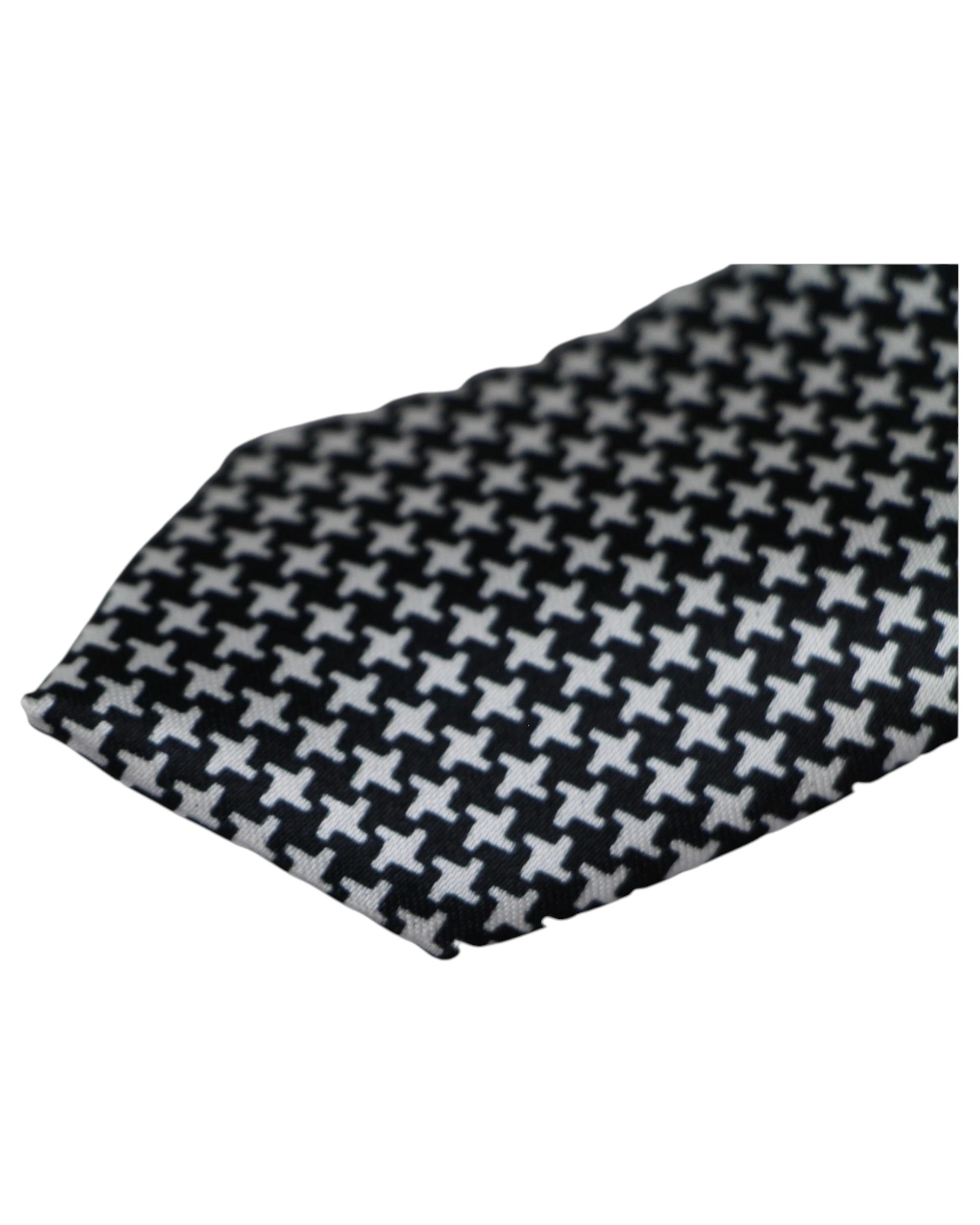 4 Zasel Mens Black & White Cross 5cm Skinny Neck Tie - Multi - Multi, 4 of 4