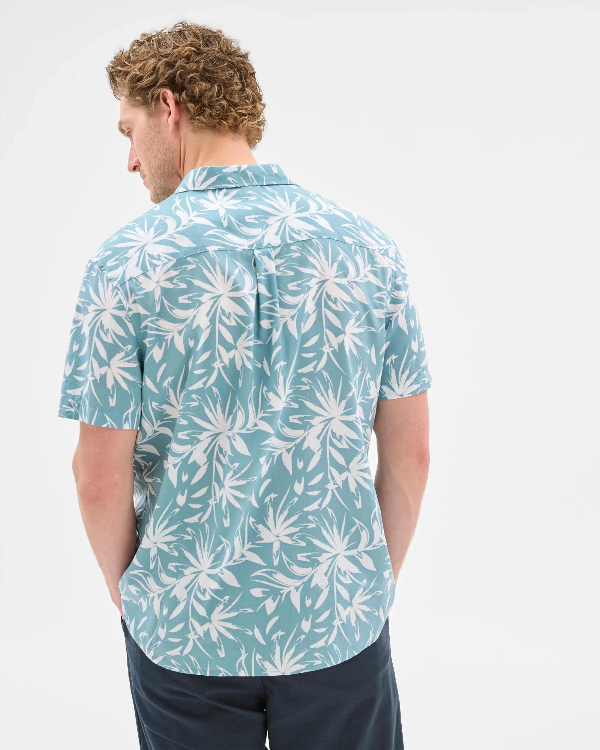 3 Target Australian Cotton Blend Floral Print Shirt TEAL, 3 of 6