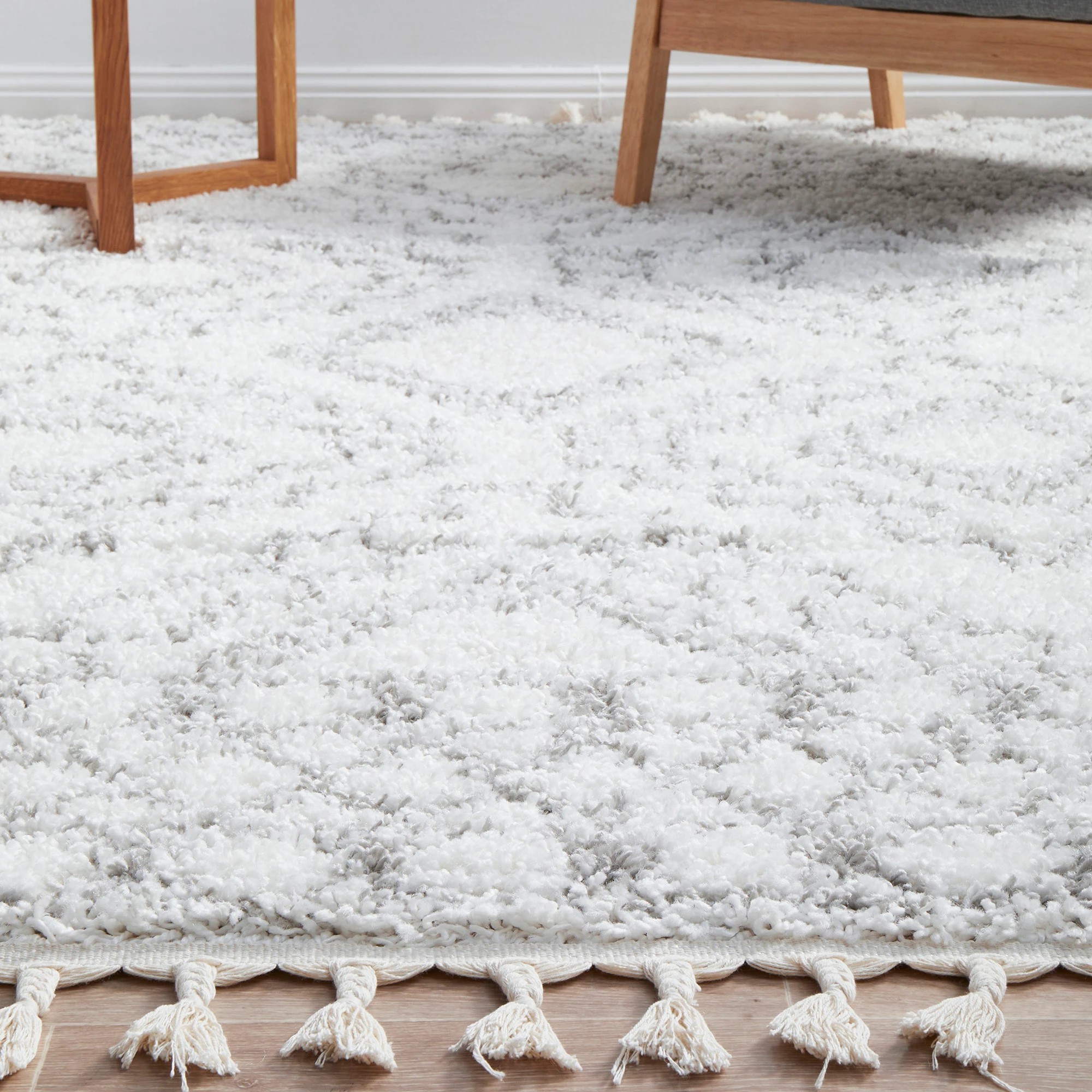 1 Common Ground Rugs Tangier Fez 380x280cm - Extra Large Shag Rug - Natural, 1 of 8