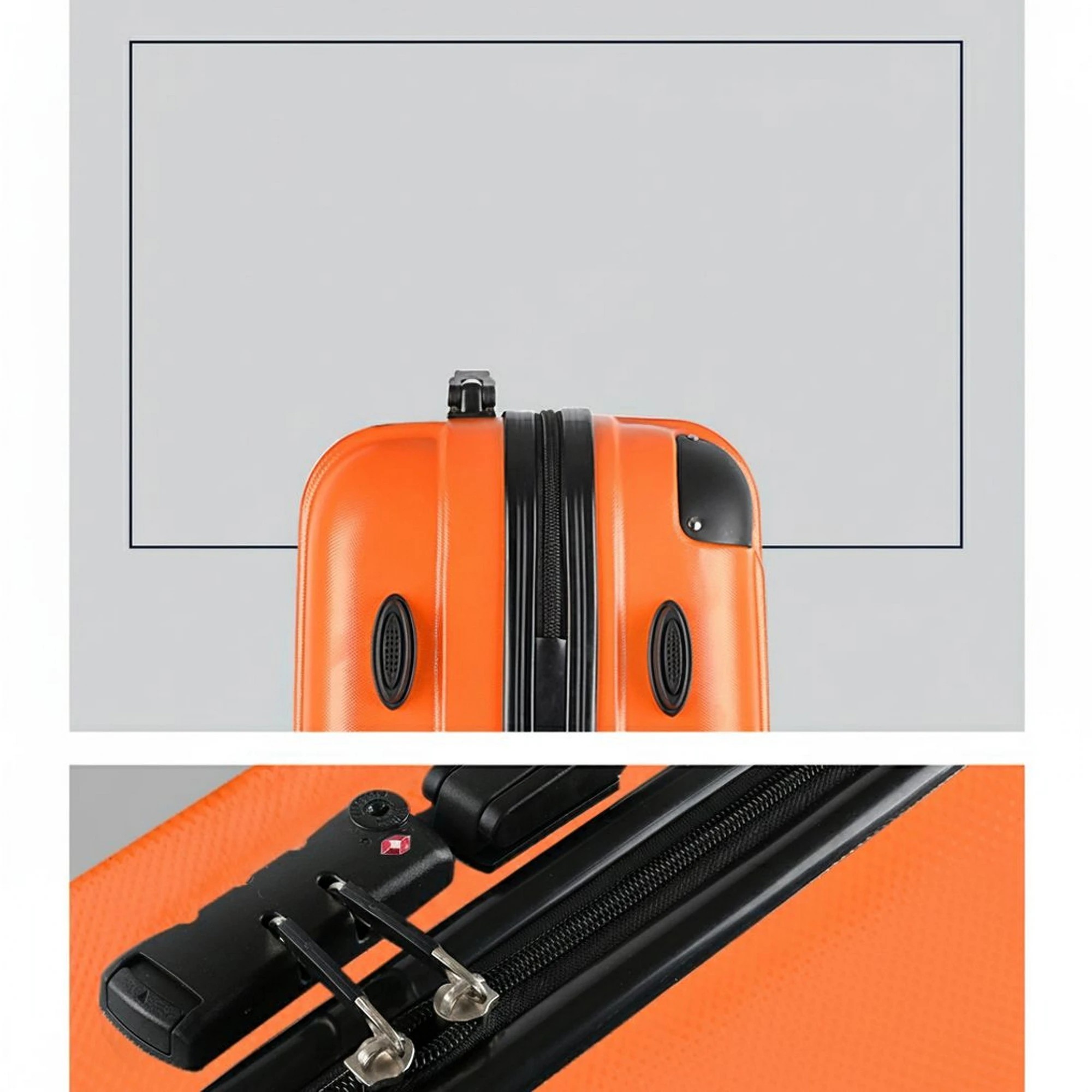5 Wanderlite 3pc Luggage Trolley Travel Set Suitcase Carry On TSA Lock Hard Case Lightweight - Orange, 5 of 8