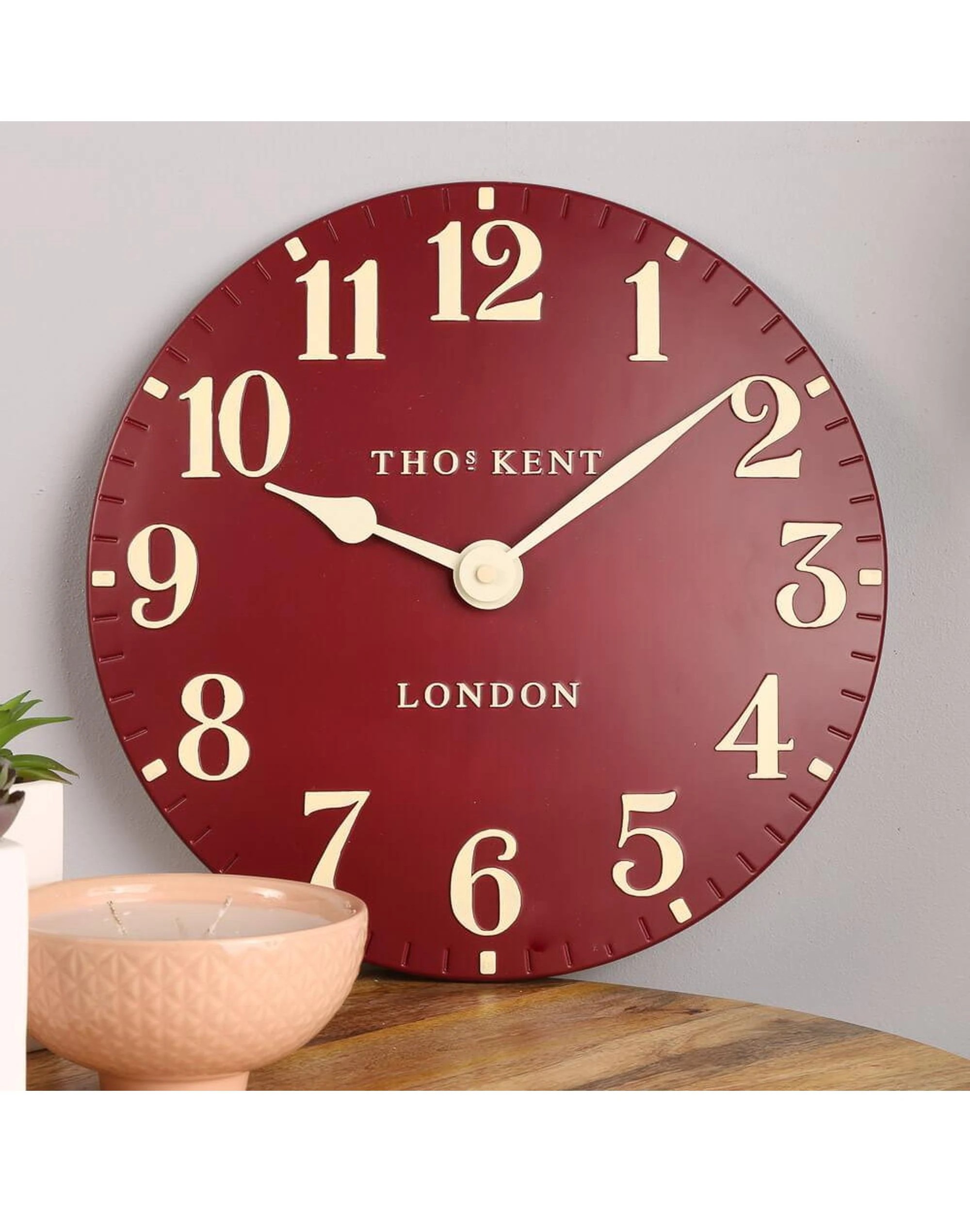 3 Thomas Kent 30cm Mulberry Arabic Wall Clock  Red, 3 of 3