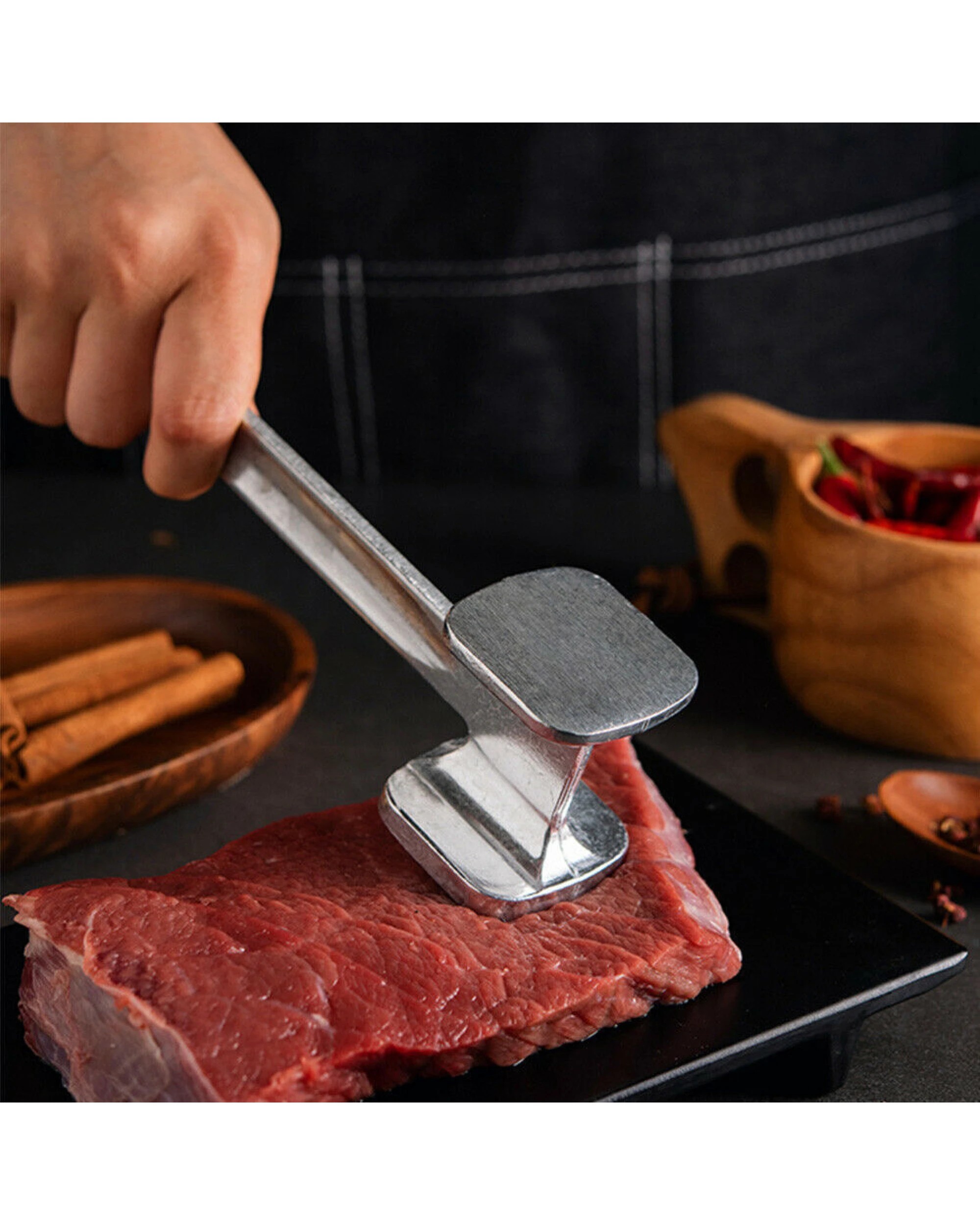 7 BR Home Meat Tenderiser Mallet with Comfortable Handle, 7 of 10