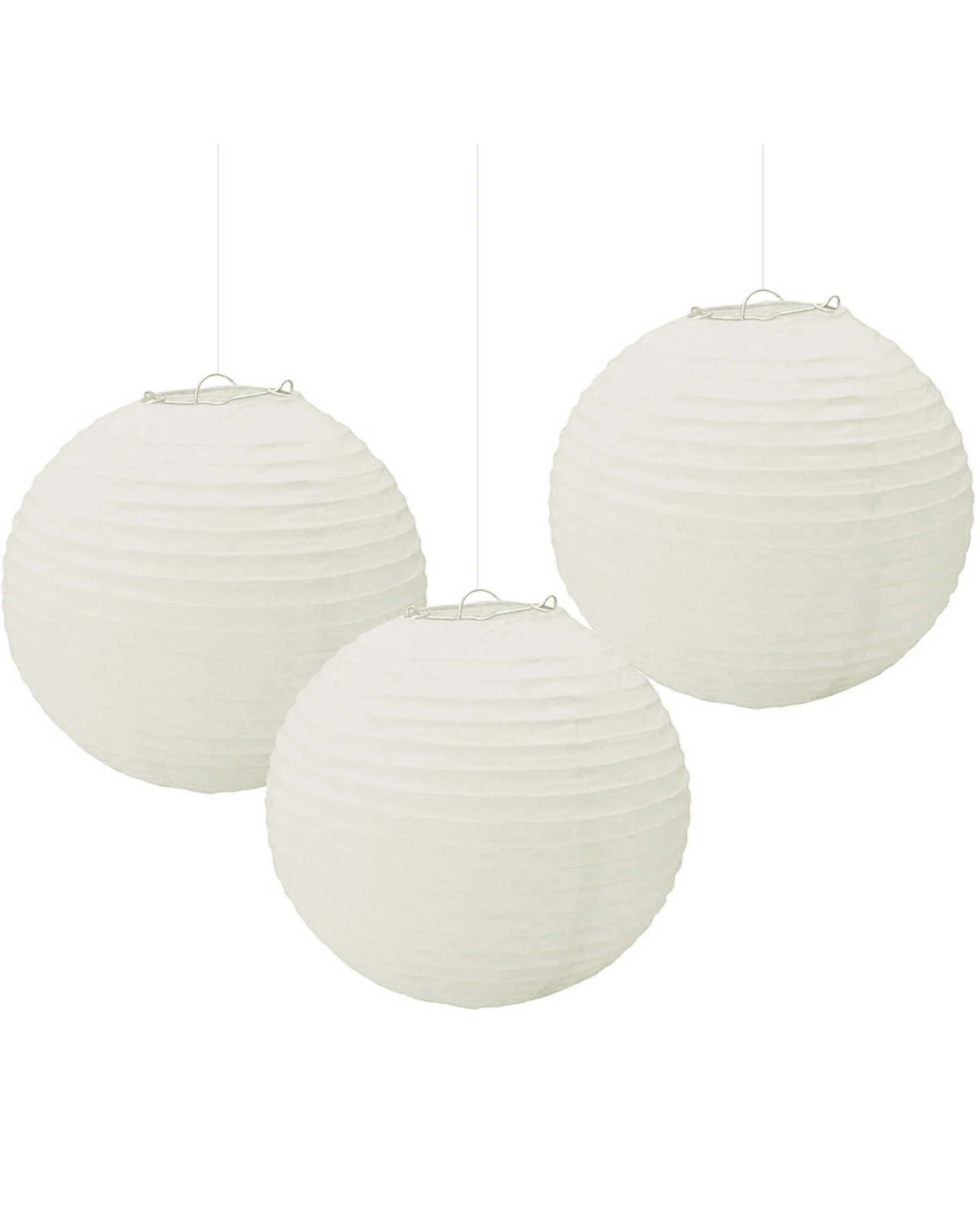 1 Amscan Paper Lanterns Pack of 3 - White - White, 1 of 1