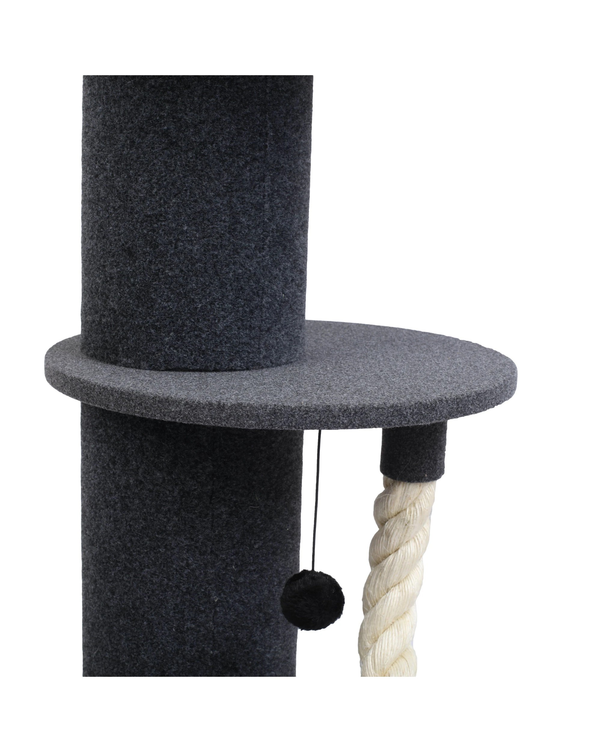 4 Charlie's Extra Higher Cat Tree Scratching Tower With Snuggle Bed 49x49x99cm - Dark Grey and Black, 4 of 5