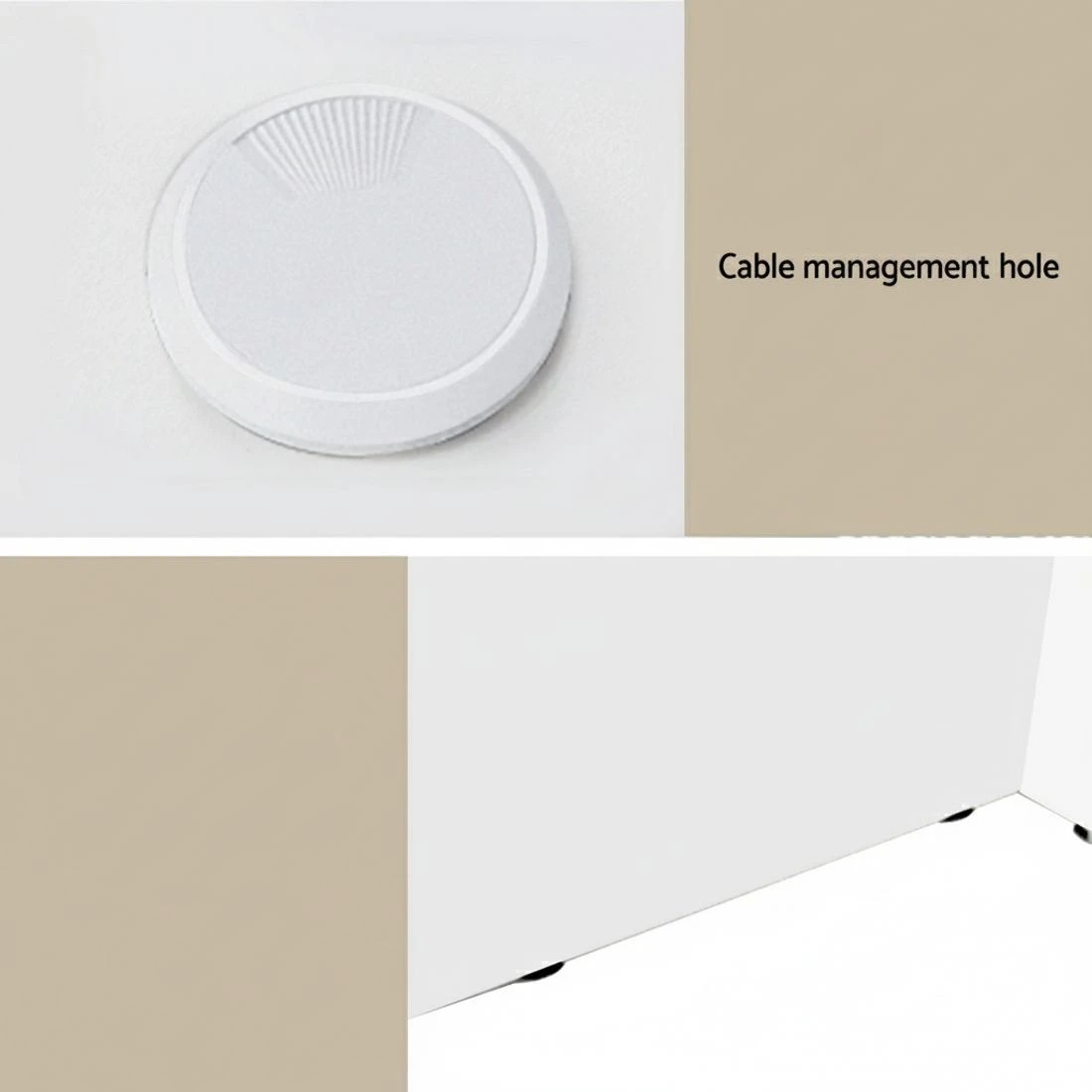 6 Artiss Corner Computer Desk Shelves CPU Stand L-shape Home Office Workstation Desks - White, 6 of 6