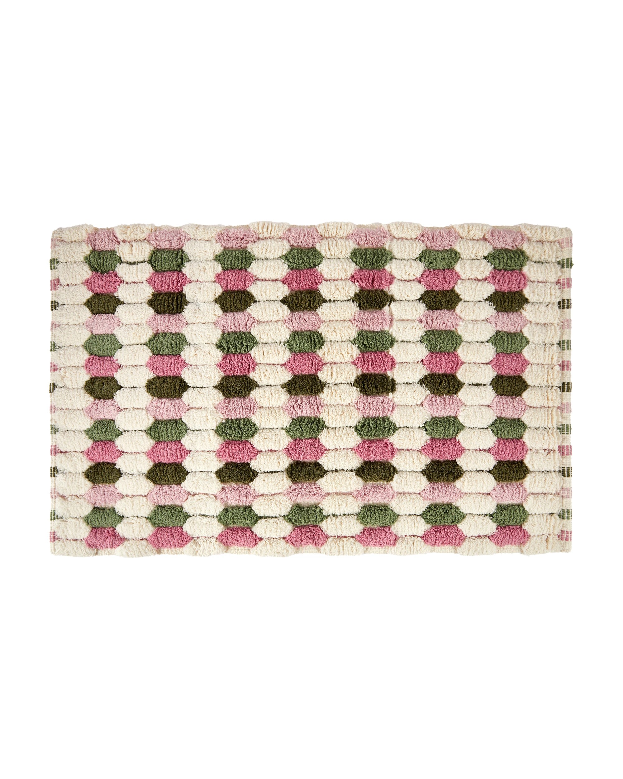 1 Popcorn Bath Mat - Green and Pink, 1 of 5