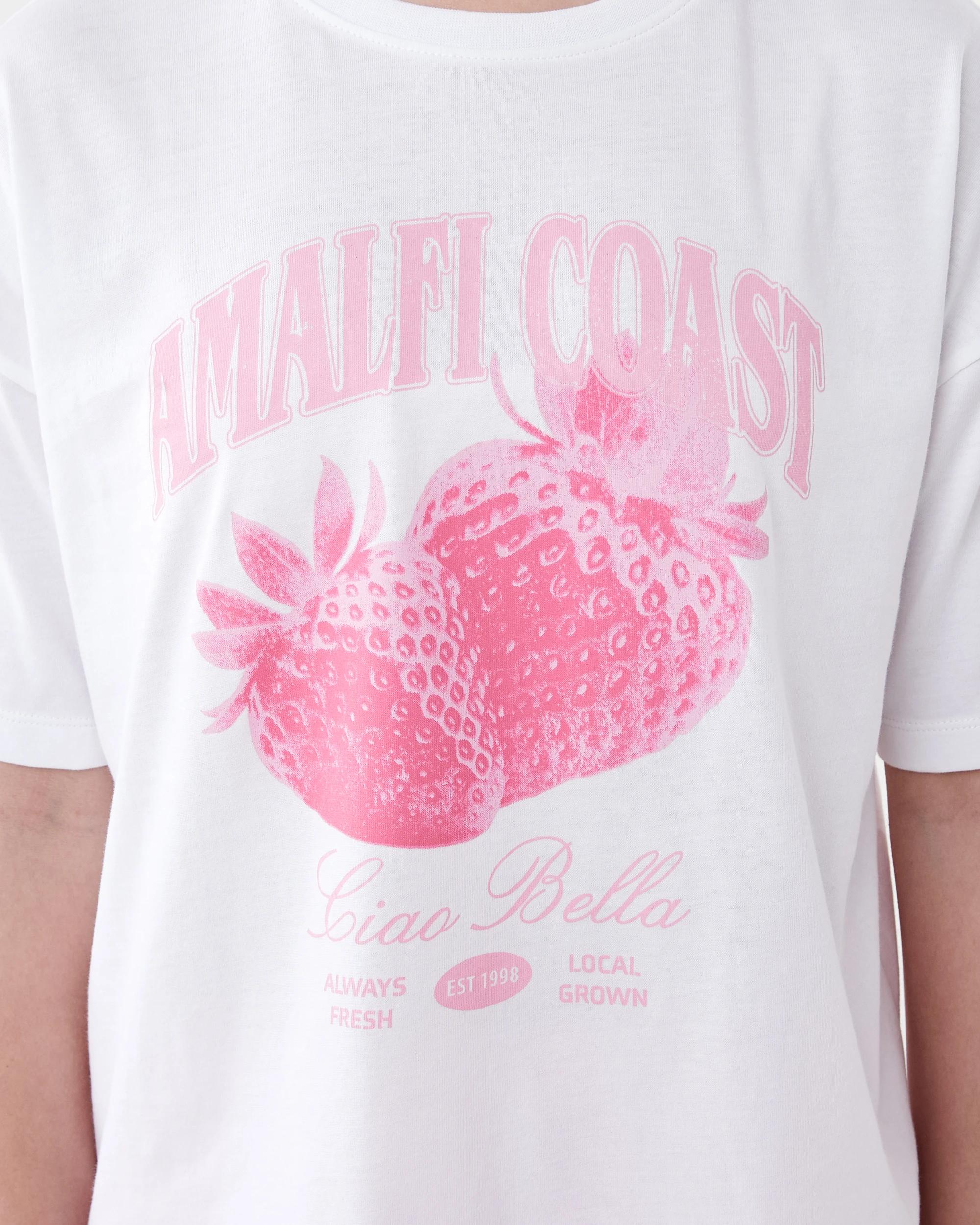 4 Short Sleeve Top Jersey Pyjama Set WHITE AMALFI COAST, 4 of 7