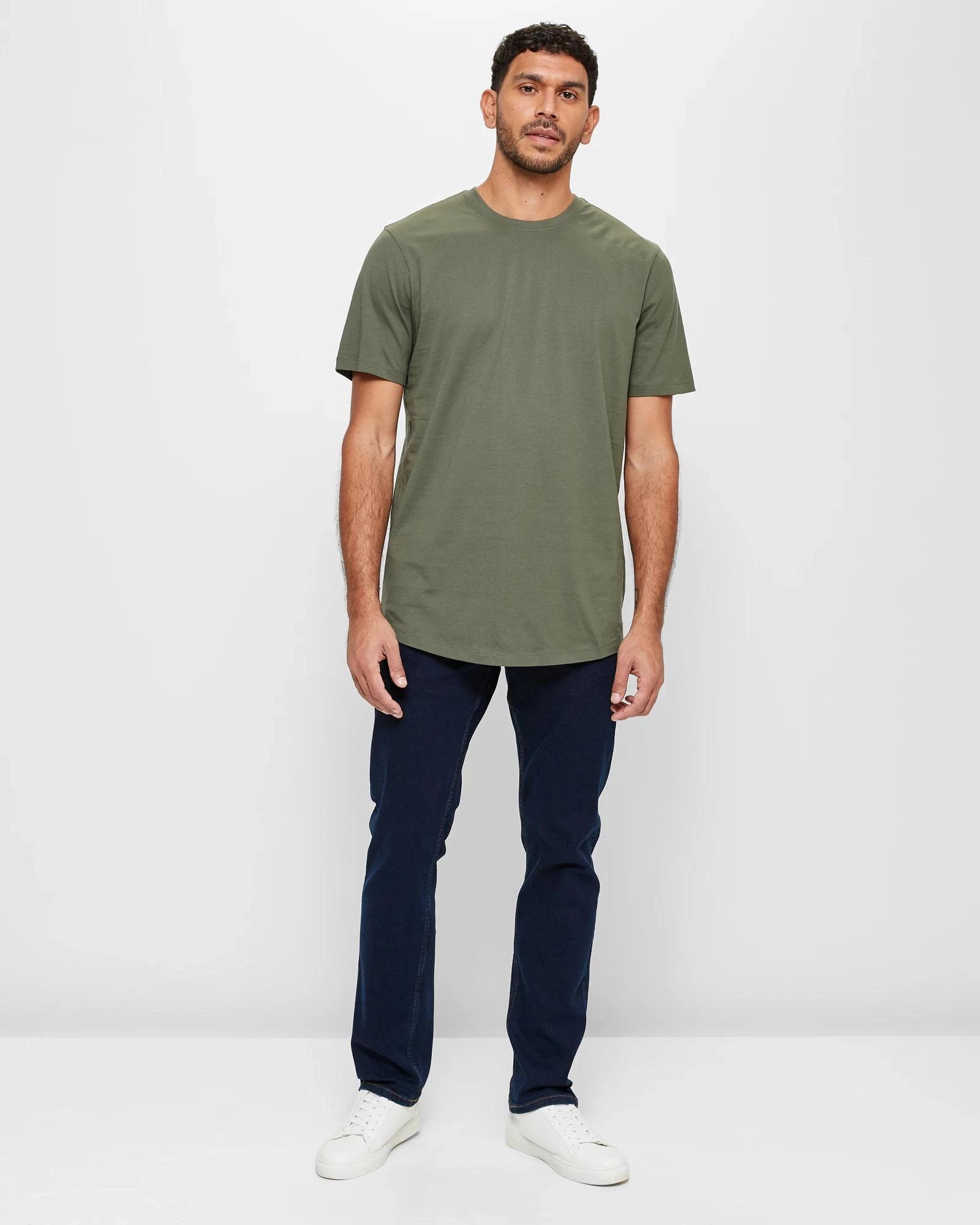 2 Target Australian Cotton Curved Hem T-Shirt KHAKI, 2 of 4