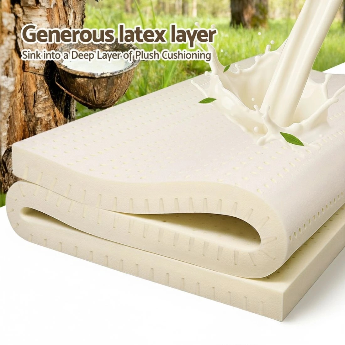 4 Giselle Bedding Latex Mattress Topper 7.5cm Single - Single Bed - Beige, 4 of 8