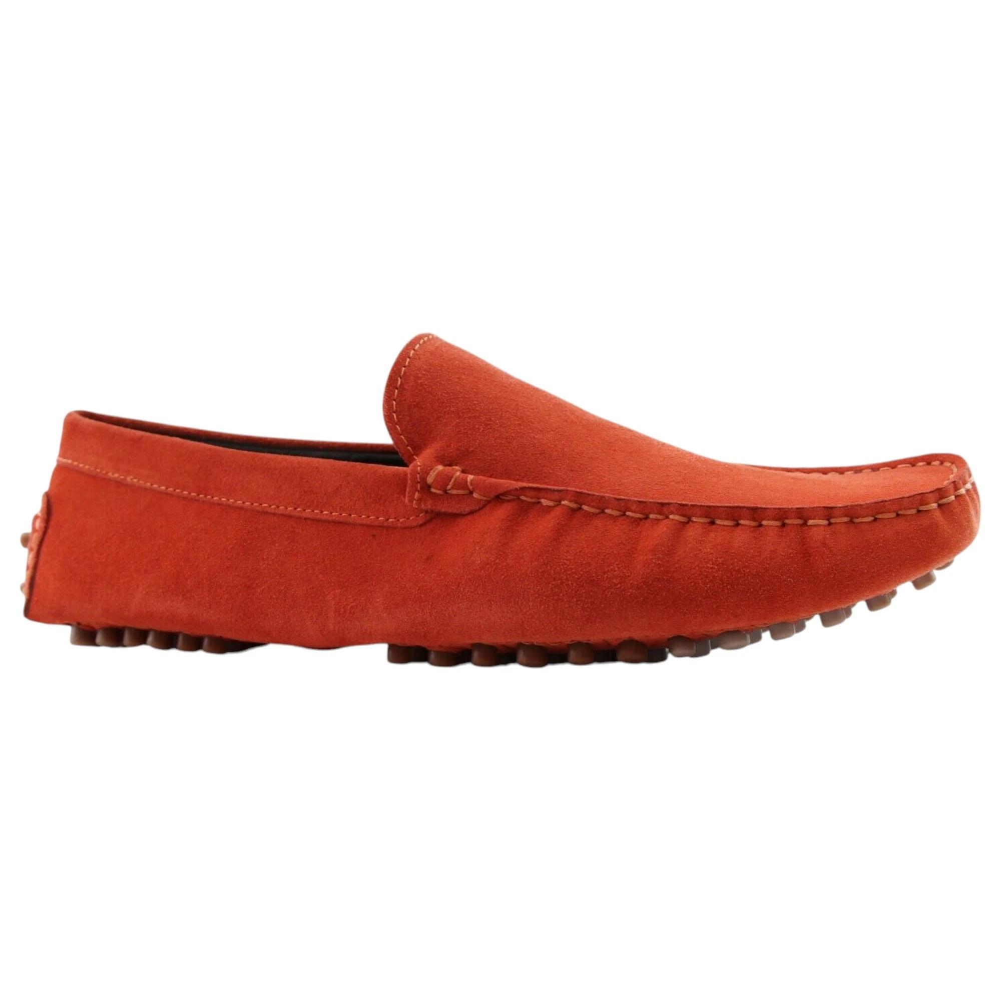 1 Zasel Mens Summer Boat Shoes Suede Casual Slip On Deck Grip Loafers ORANGE, 1 of 5