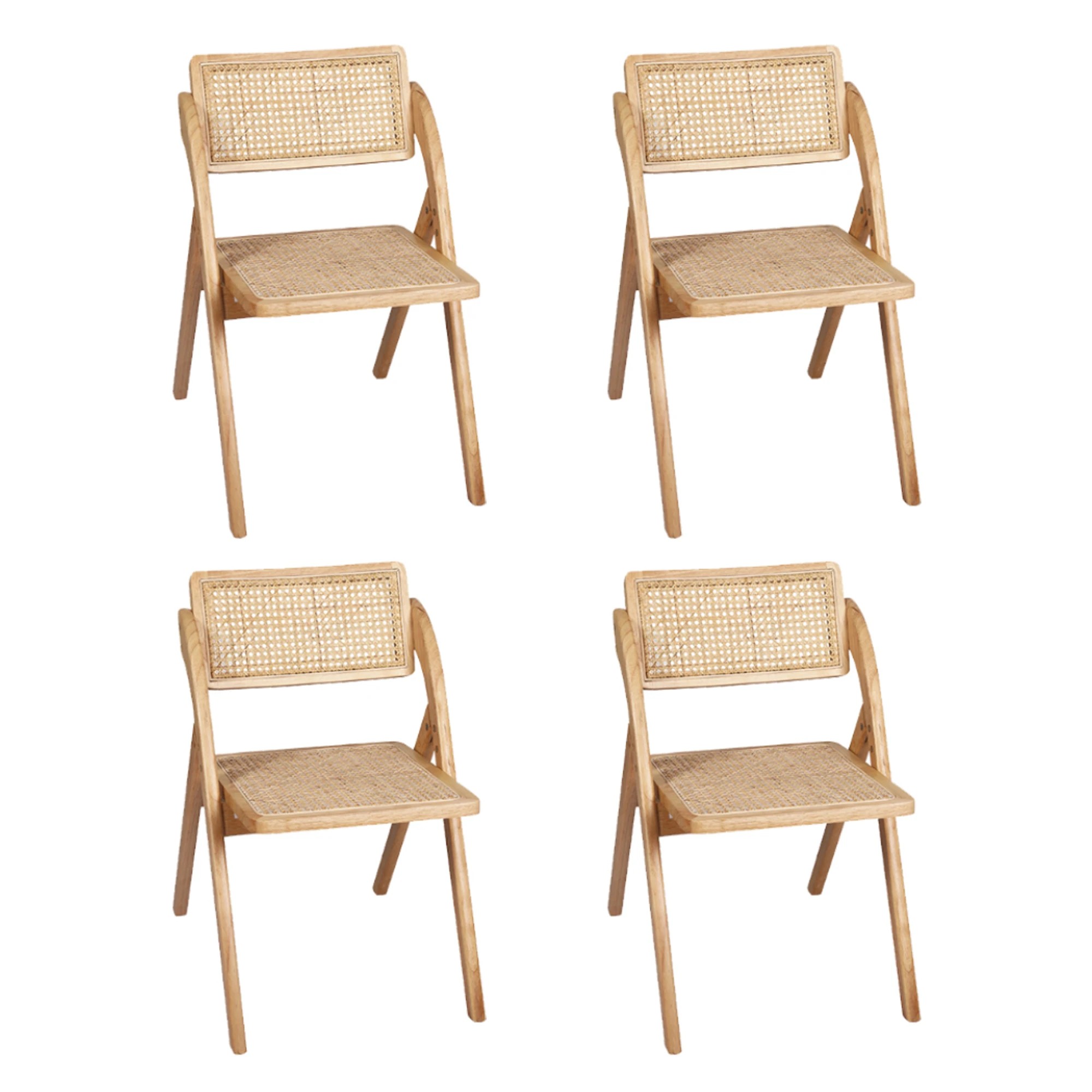 1 Levede 1 Set Of 4 Foldable Accent Rattan Dining Chairs - Natural, 1 of 7