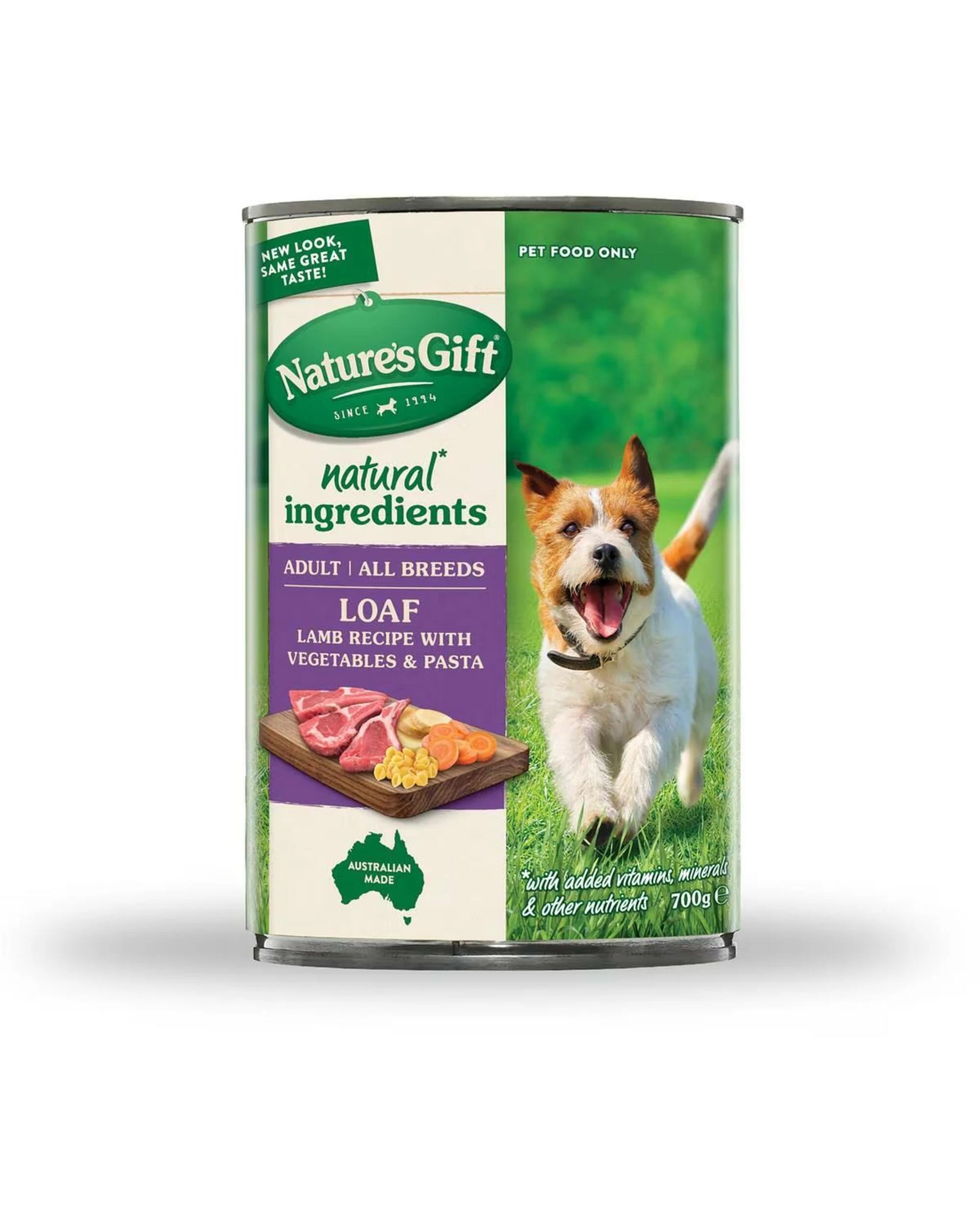 1 Nature's Gift Adult Wet Dog Food Loaf Lamb Recipe With Vegetables & Pasta 12X700g, 1 of 1