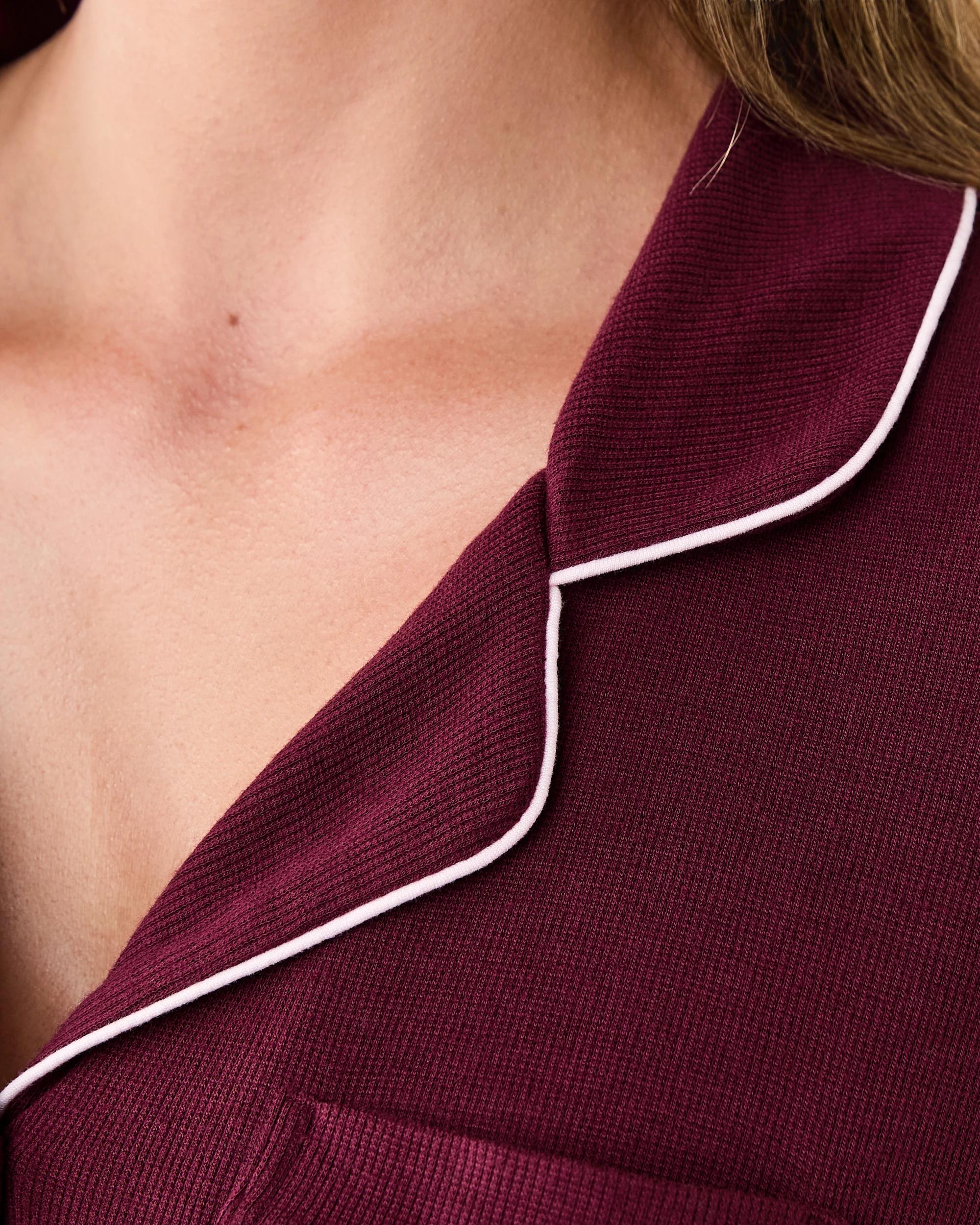 6 Long Sleeve Top and Pants Comfort Rib Pyjama Set Velvet Red, 6 of 7