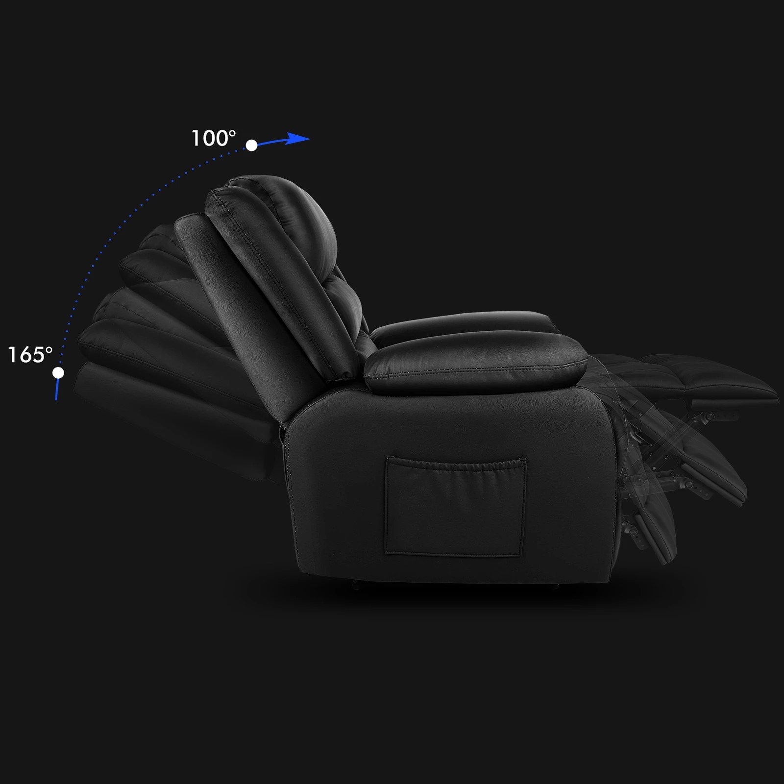 5 Alfordson Recliner Chair Leather - Black, 5 of 10