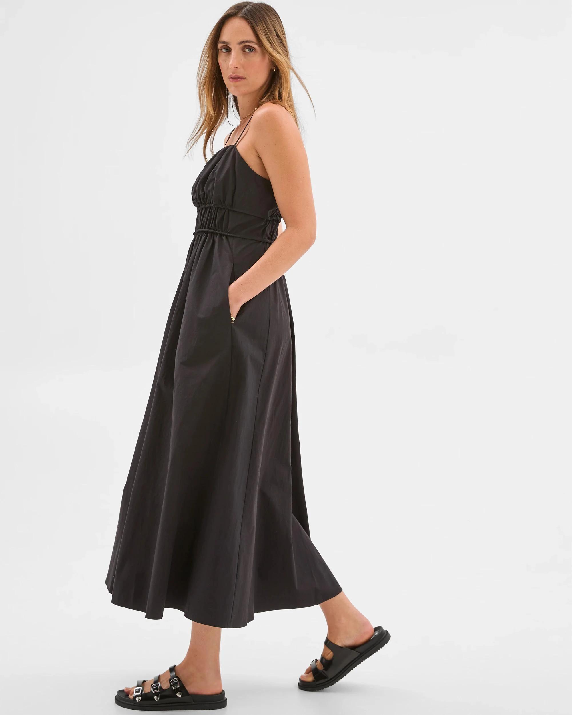 5 Target Australian Cotton Channel Tie Maxi Dress BLACK, 5 of 6