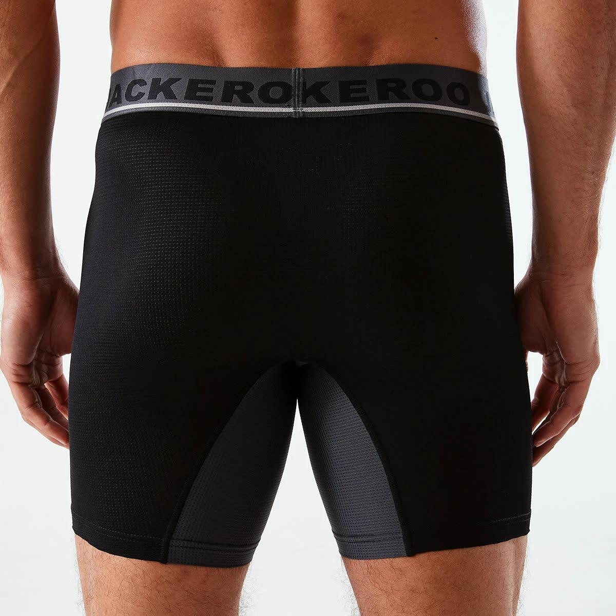 6 3 Pack Jackeroo Mid Length Mesh Trunks BLACK, 6 of 8