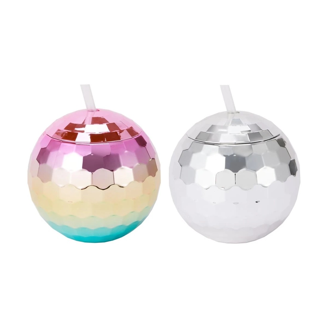 6 Novelty Disco Ball Cup with Straw - Assorted, 6 of 8