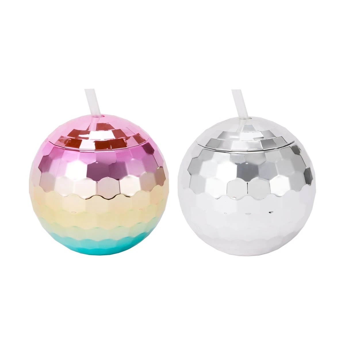 6 Novelty Disco Ball Cup with Straw - Assorted, 6 of 8
