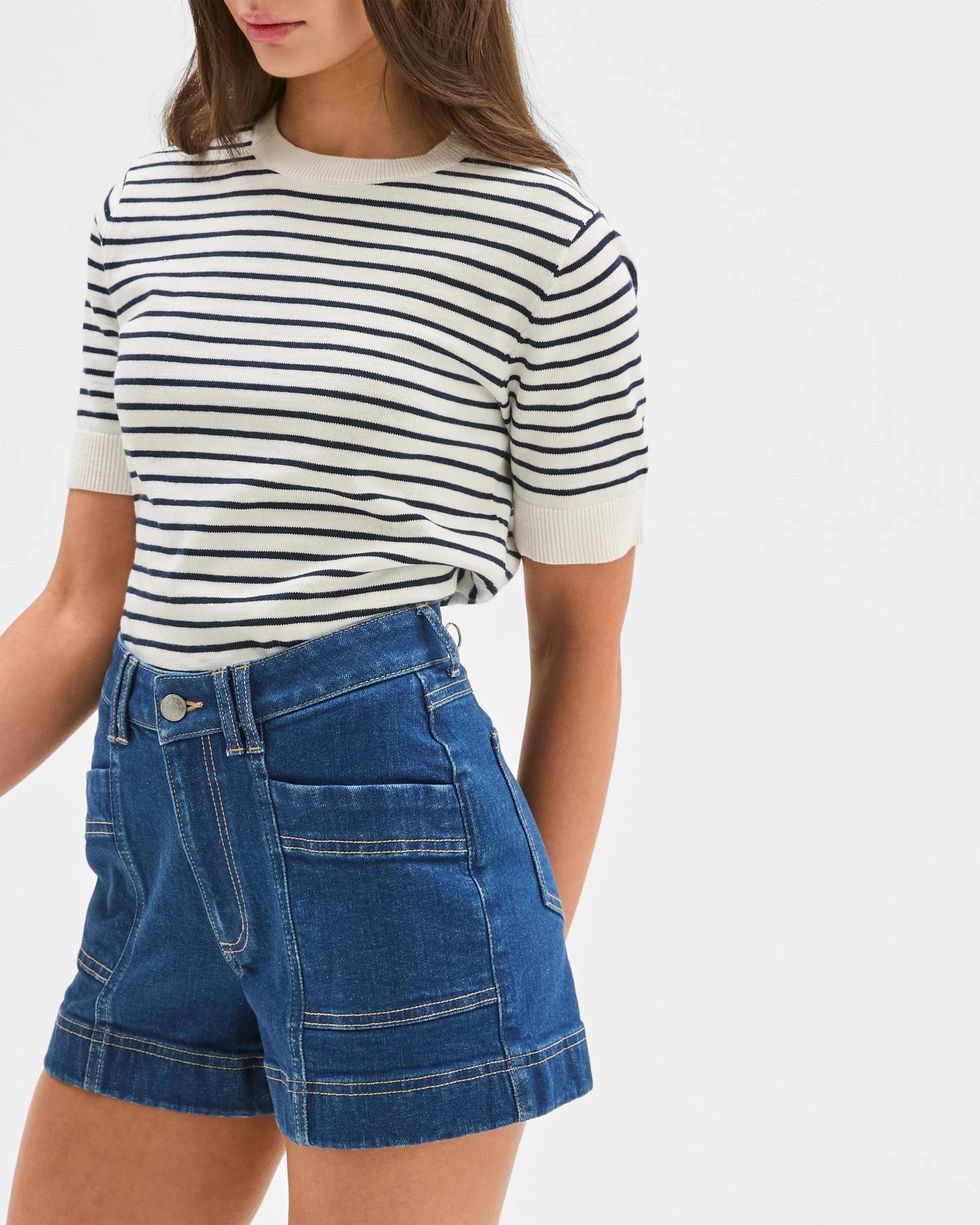 1 Target Petites Denim Shorts 70'S INDIGO, 1 of 5