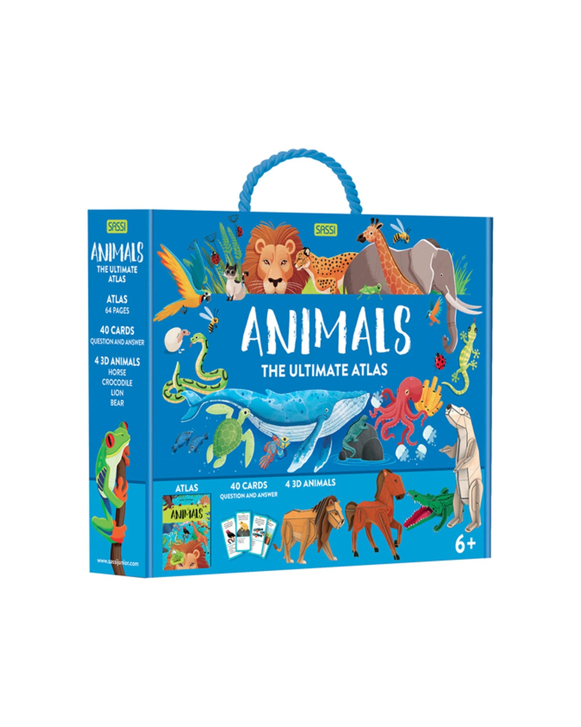 1 Sassi The Ultimate Atlas & Puzzle Set Kids Children Animals 3D Construction - Multi, 1 of 3