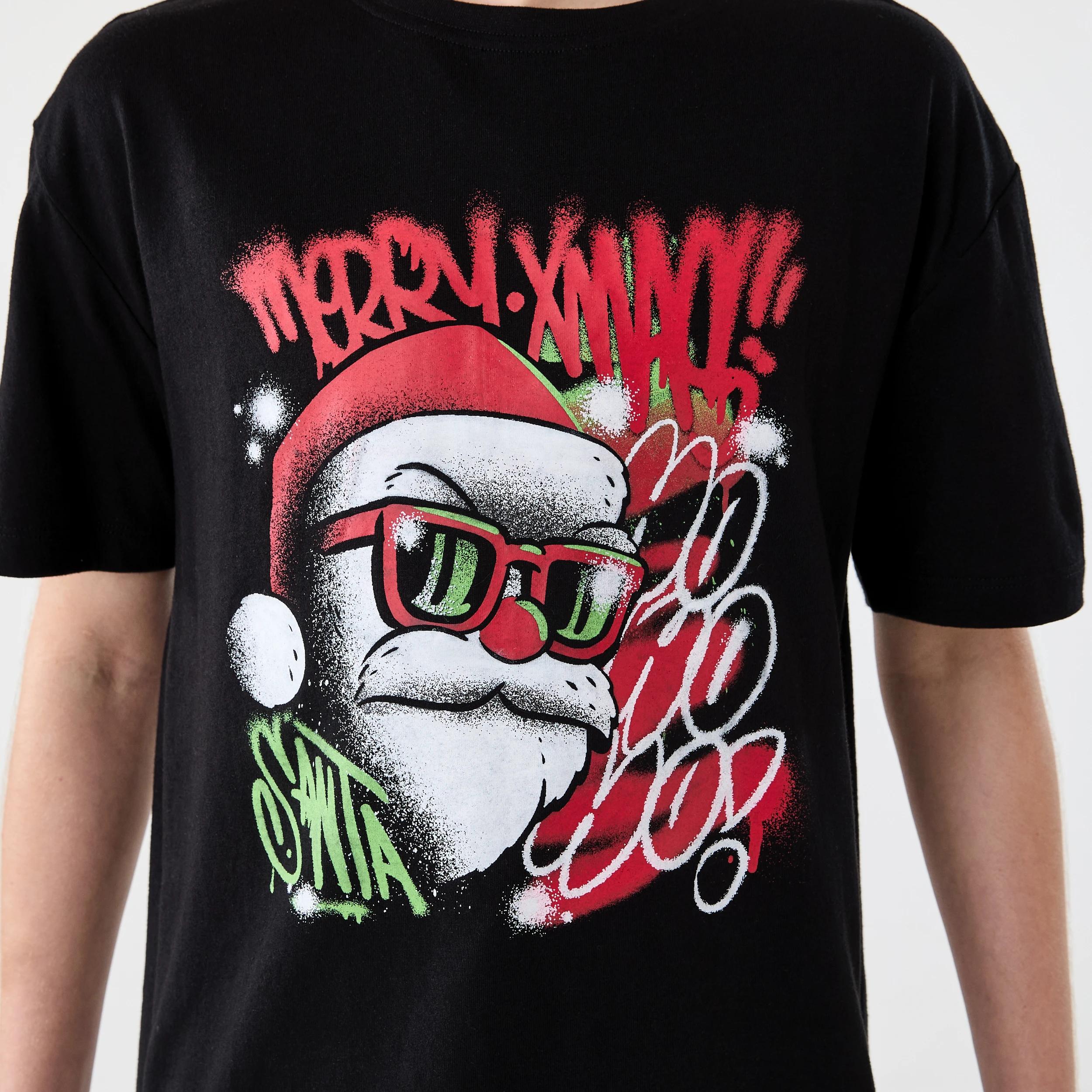 4 Christmas Short Sleeve Print T-shirt Blk Graffi, 4 of 6