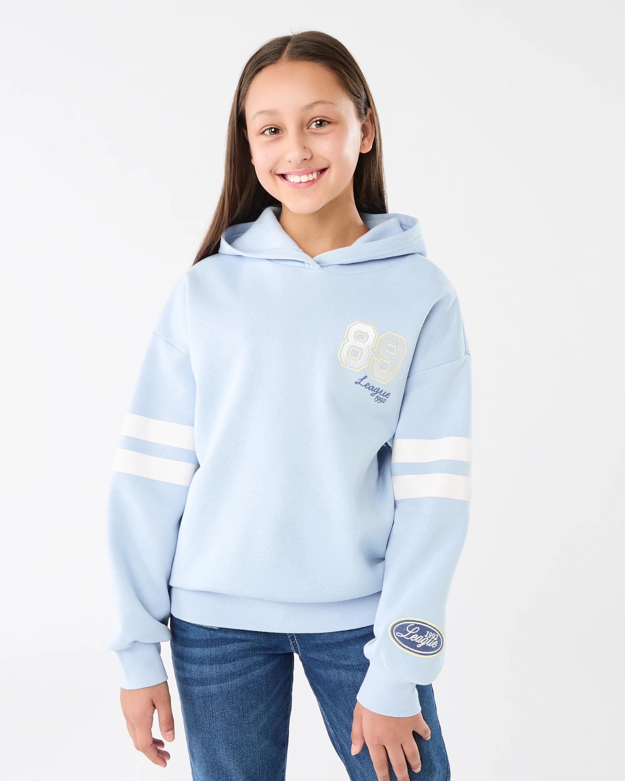 1 Oversized Hoodie Blu Slogan, 1 of 7