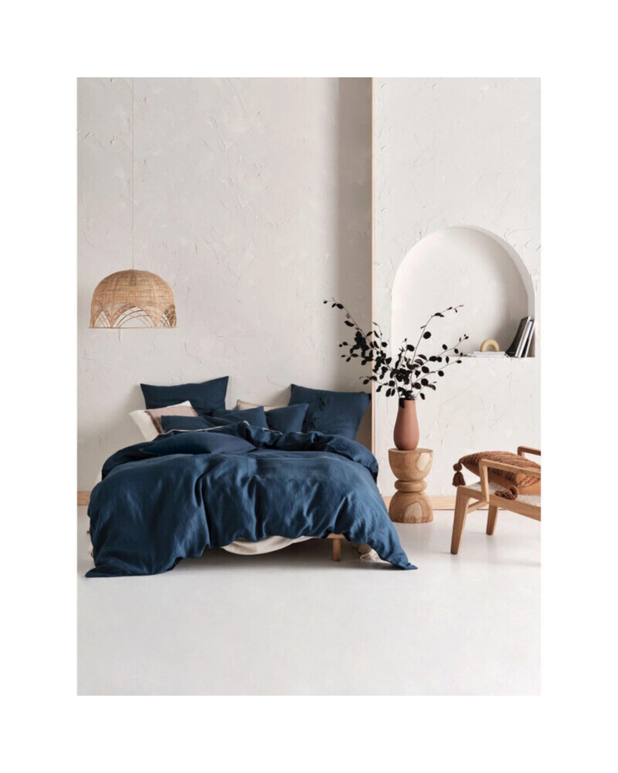 1 Linen House Nimes Quilt Cover Set - Queen Bed - Blue, 1 of 1
