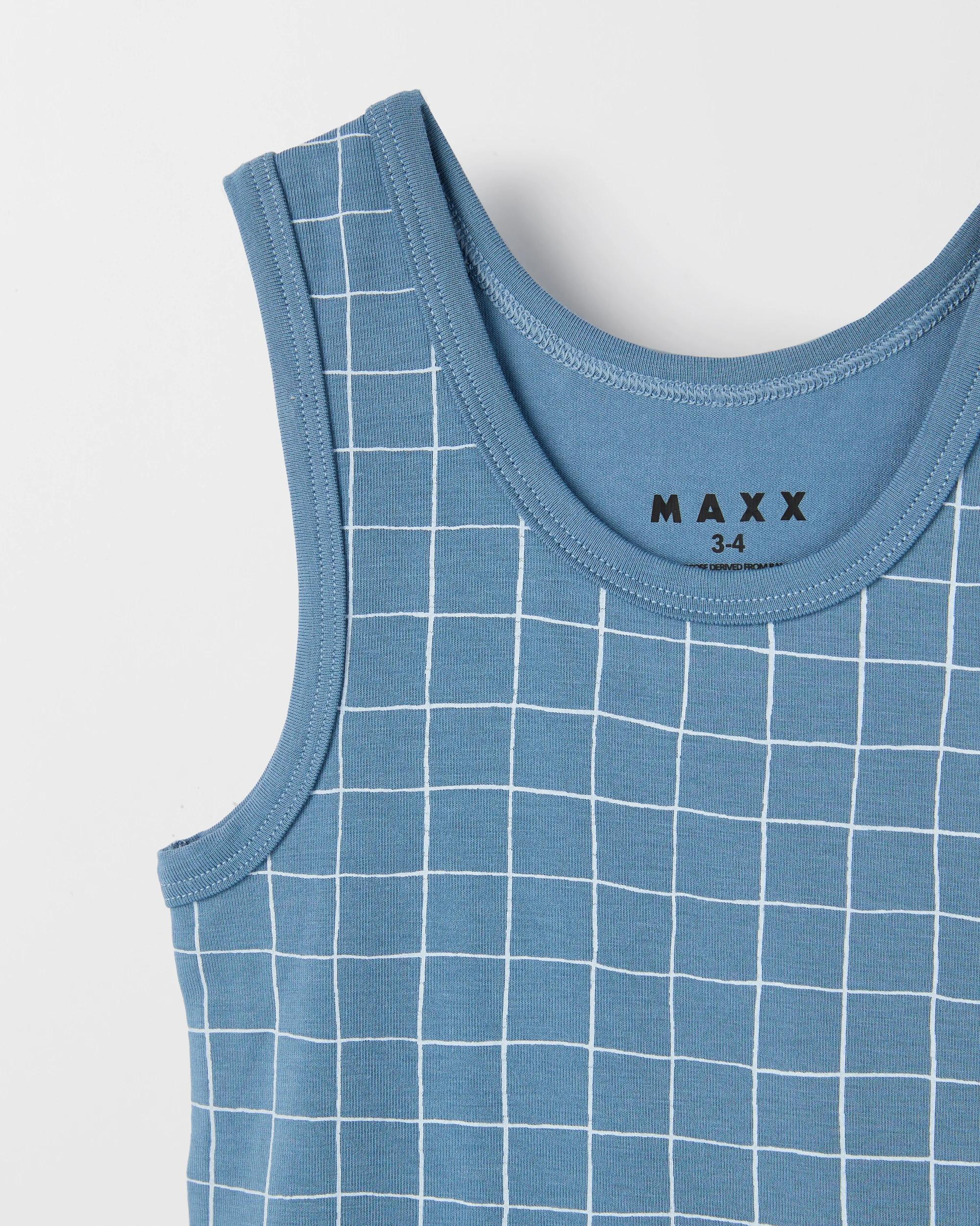 5 Maxx Bamboo Rich 3 Pack Boys Vest GRID, 5 of 5