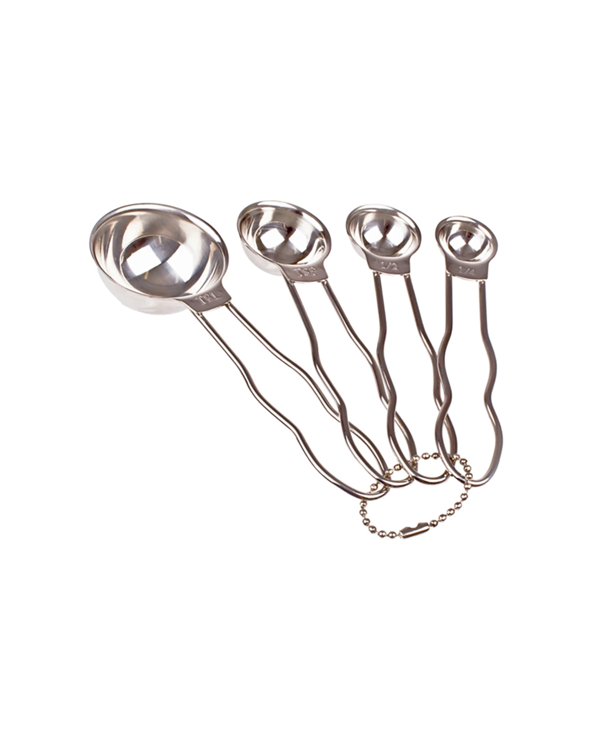 1 Appetito 4pc Stainless Steel Measuring Spoons Home Kitchen Cooking - Metallic, 1 of 1