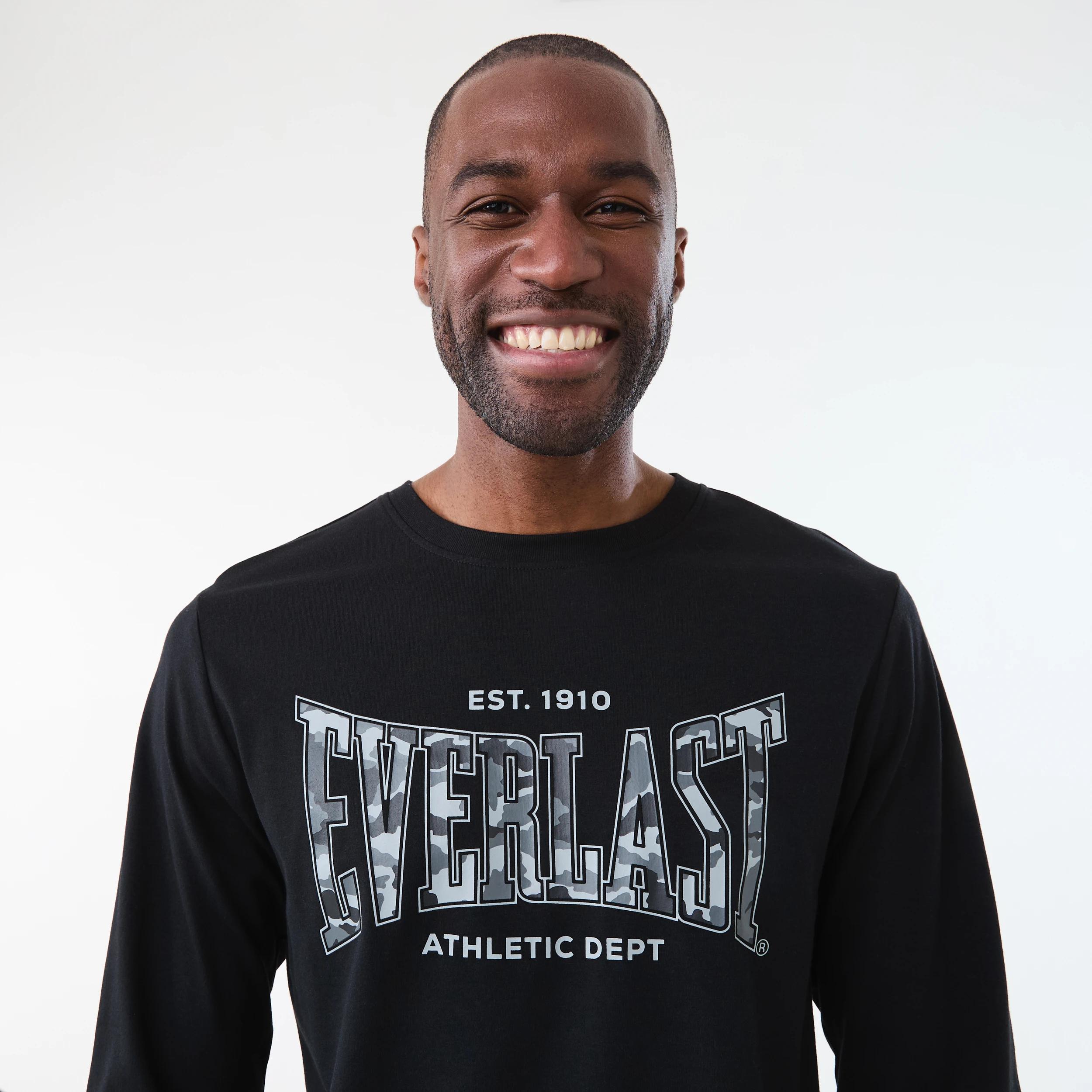 4 Everlast Mens Relaxed Printed Long Sleeve T-shirt EVERLAST BLACK, 4 of 6