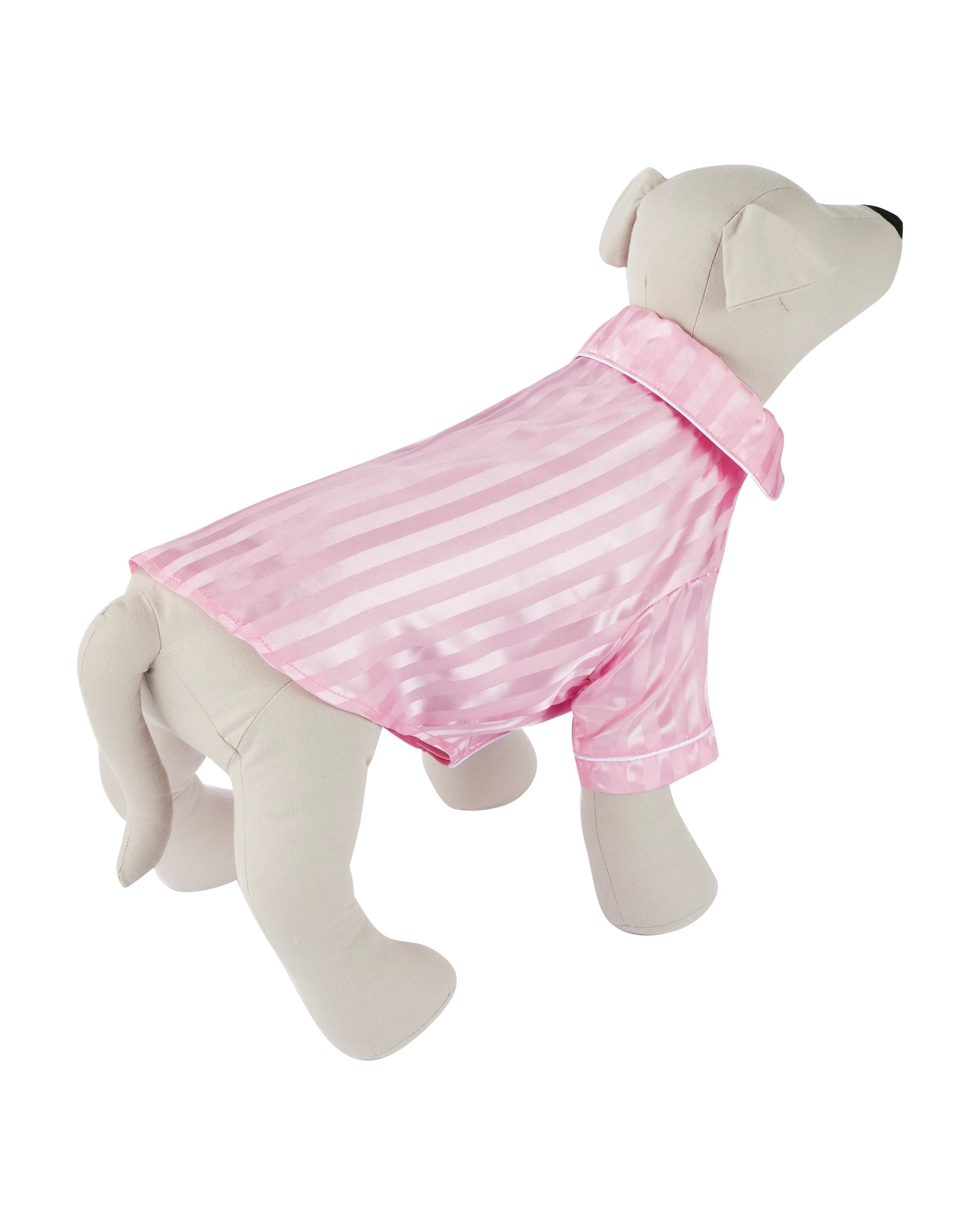 7 Pet Satin Stripe Pyjamas - Extra Extra Large, Pink, 7 of 9