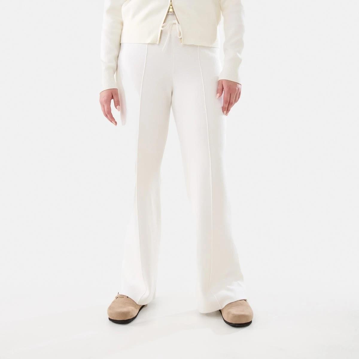 1 Seam Front True Knit Pants Ecru, 1 of 10