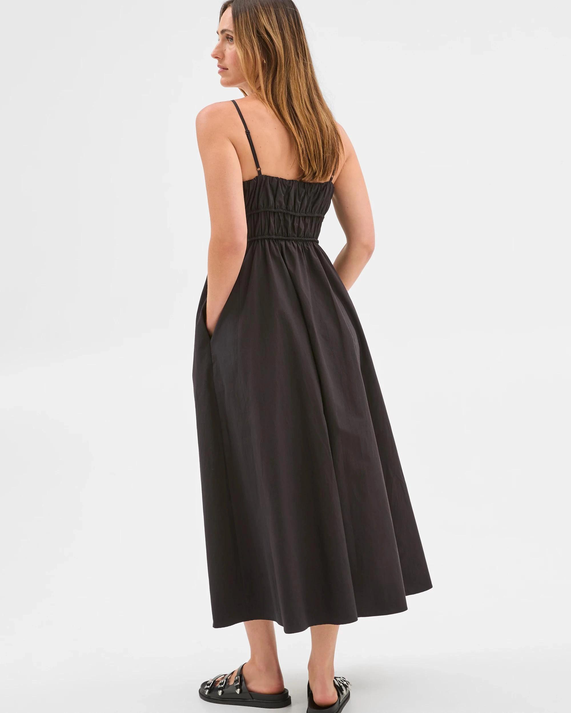 6 Target Australian Cotton Channel Tie Maxi Dress BLACK, 6 of 6