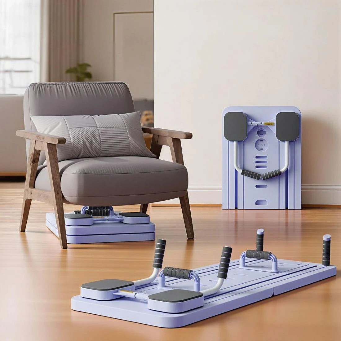 7 Everfit Pilates Board Foldable Reformer Multi Functional Exercise Trainer Purple - Purple, 7 of 10