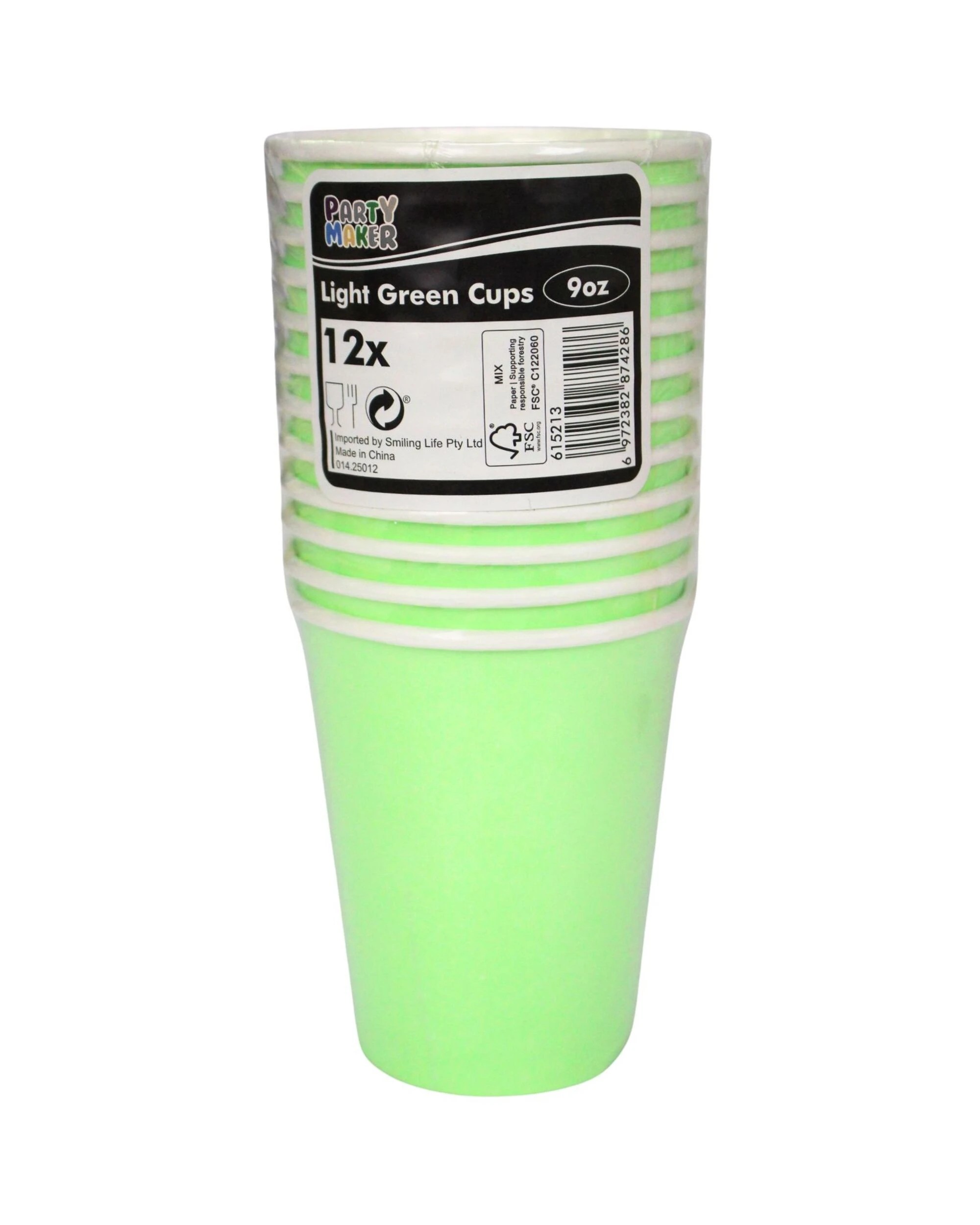 3 Party Maker Light Lime Paper Cups 266ml Pack of 12 - Green, 3 of 3
