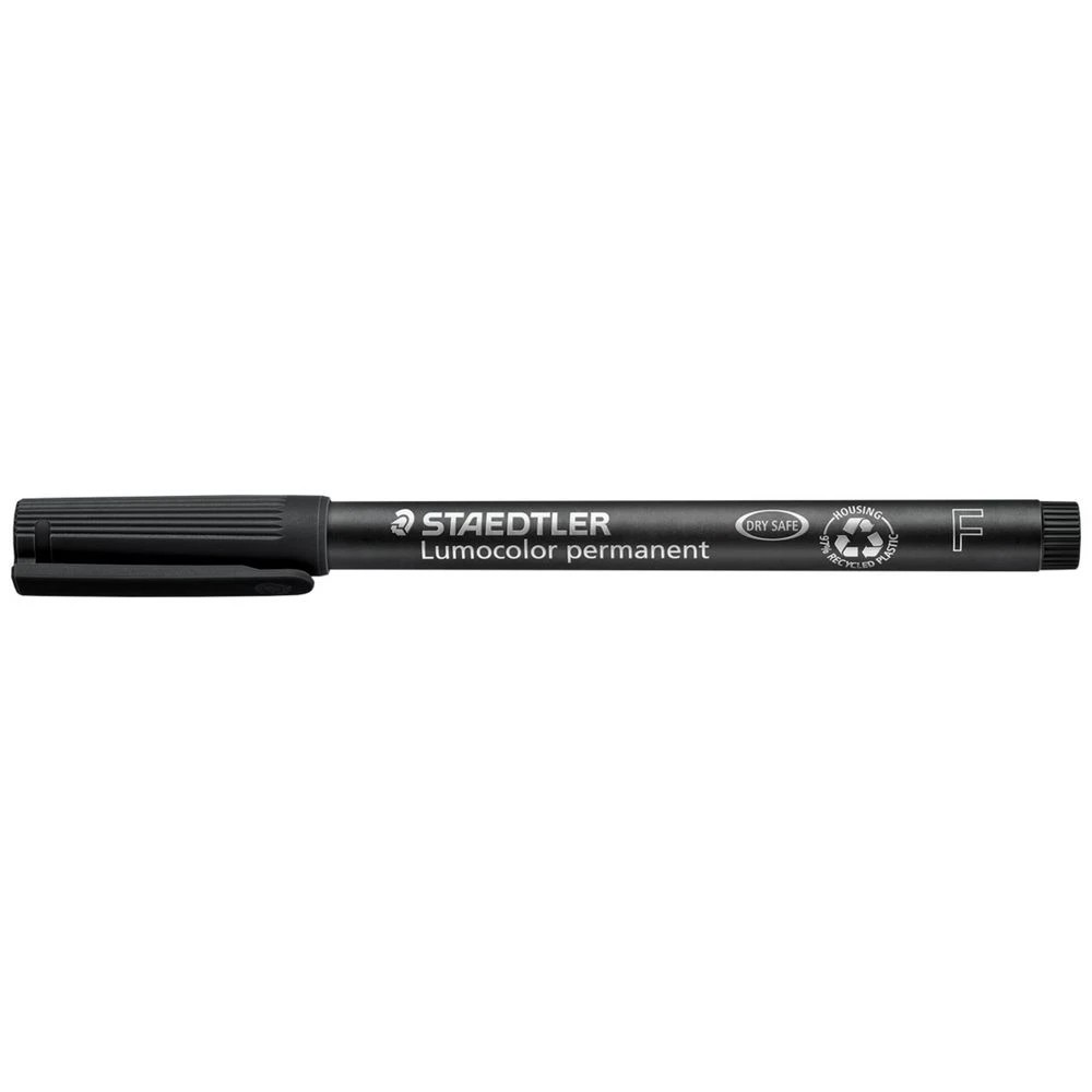 2 Staedtler Lumocolor Permanent Marker 0.6mm Black 10 Pack, 2 of 7