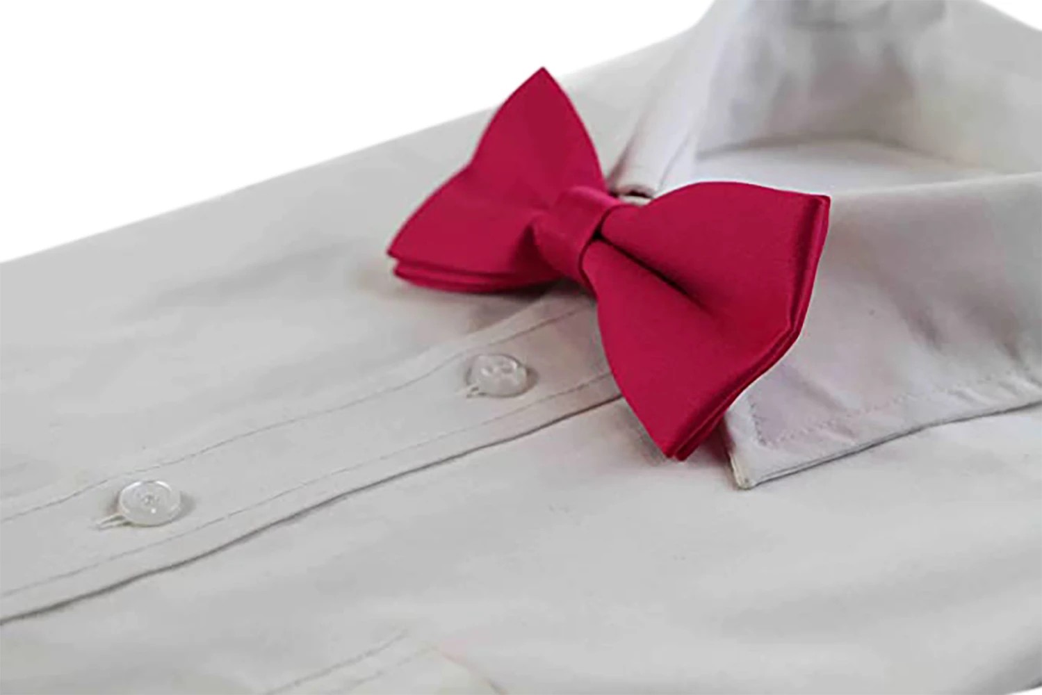 1 Zasel Mens Matt Solid Plain Magenta Colour Bow Tie, 1 of 2