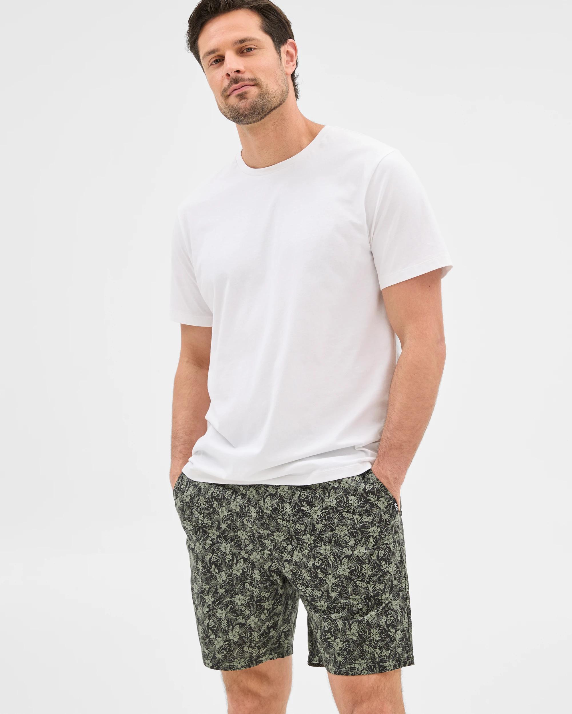 2 Mens Woven Lounge Sleep Short - Maxx BLACK HIBISCUS, 2 of 5