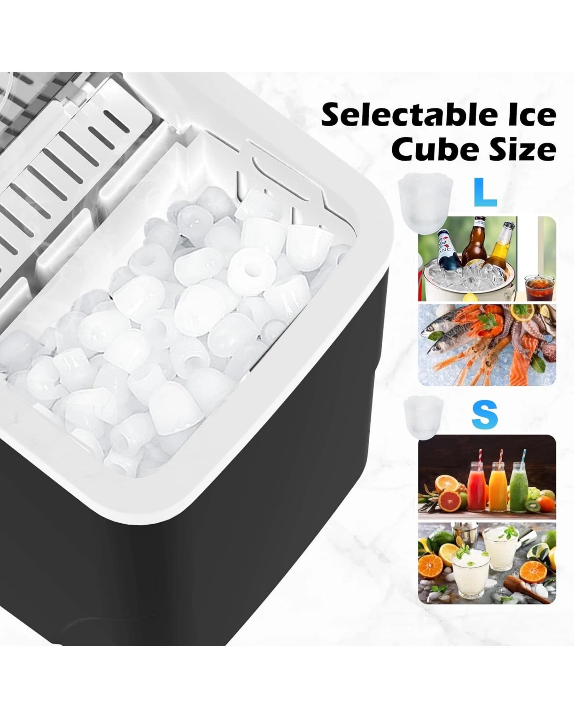3 Advwin 2.2L Ice Maker Portable Ice Maker Machine With Self-cleaning Function, 3 of 8