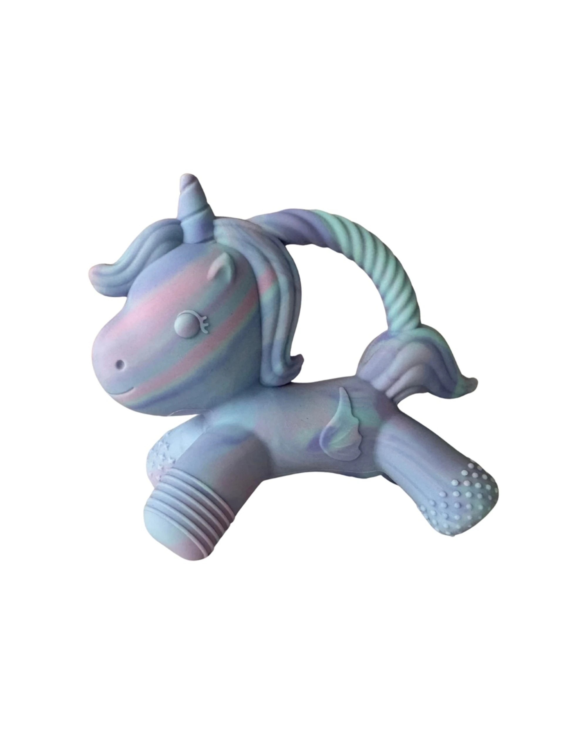 1 Jellystone Designs Unicorn Teether 3D Silicone Durable Portable Baby Teething Toy Ombre - Purple, 1 of 2