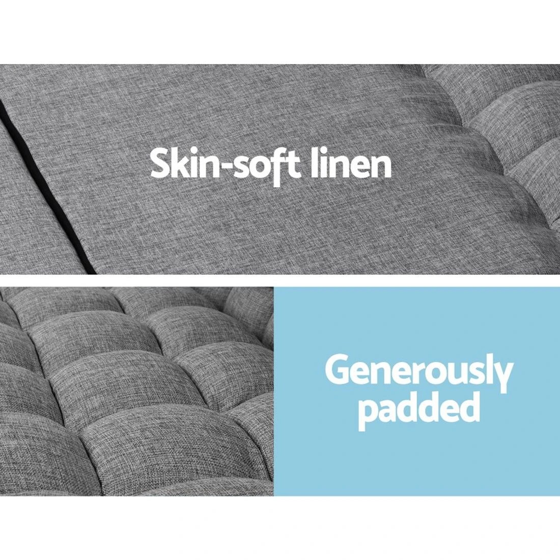 5 Artiss Lounge Sofa Bed 2-seater
 - grey, 5 of 5