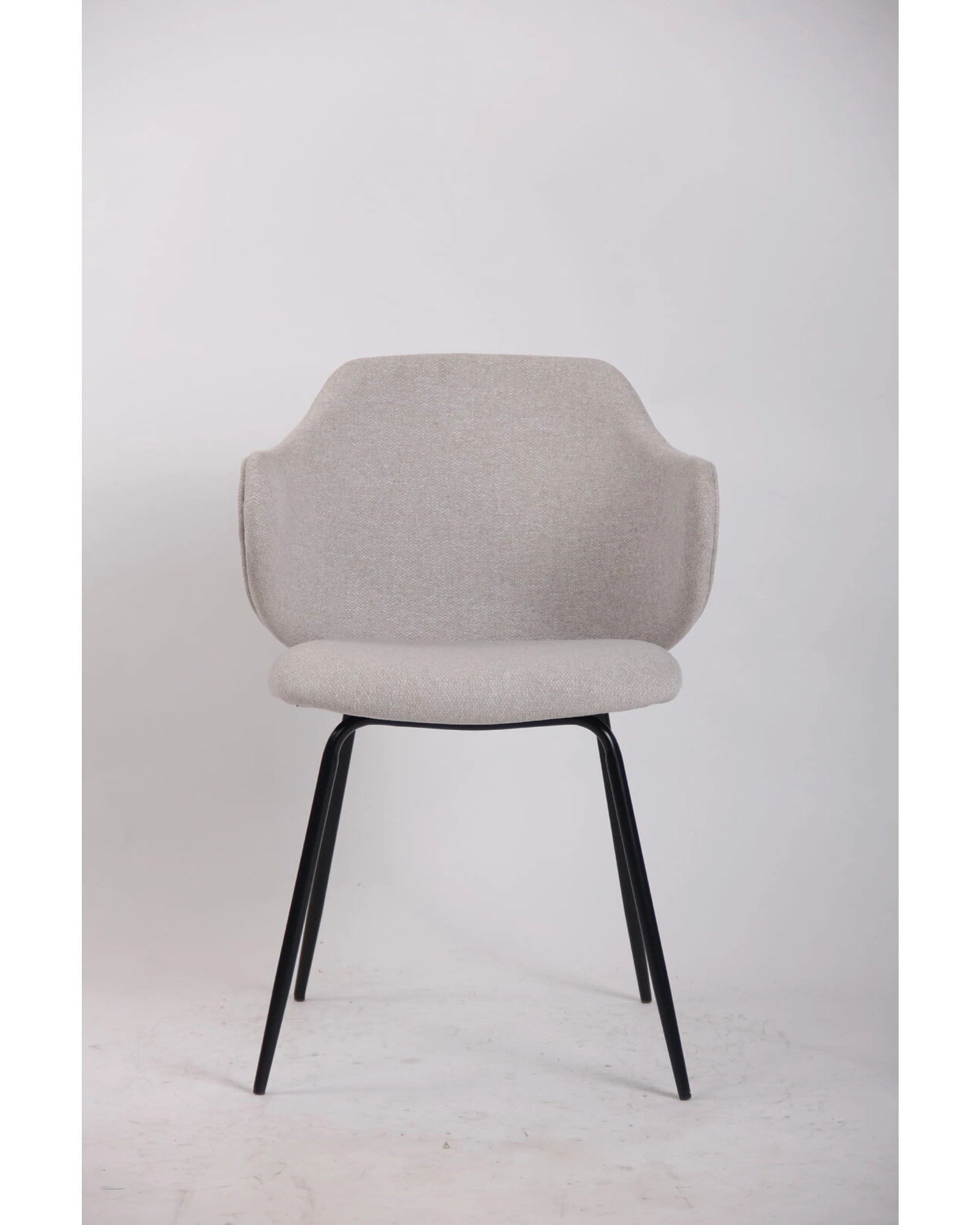 3 Br Home Set Of 6 Dining Chairs Fabric With Metal Legs In Ivory Beige, 3 of 5