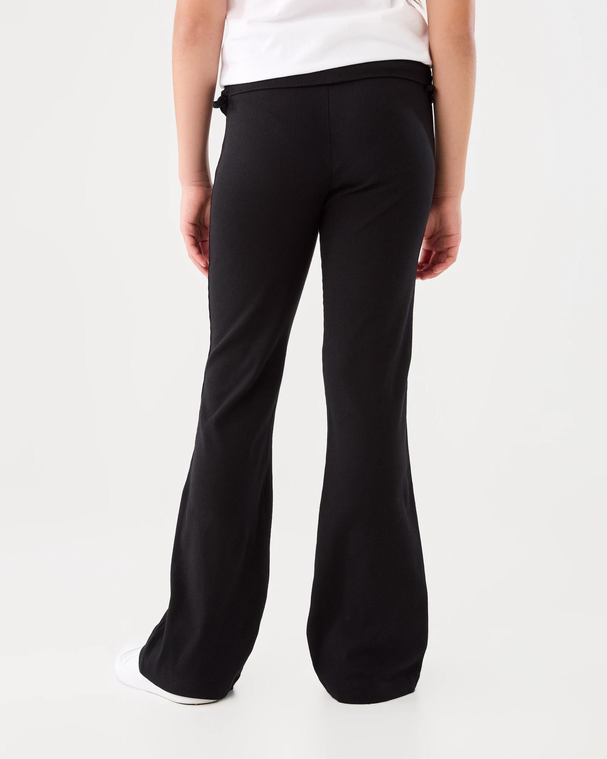 2 Tie Detail Fold Over Waist Leggings Black, 2 of 6