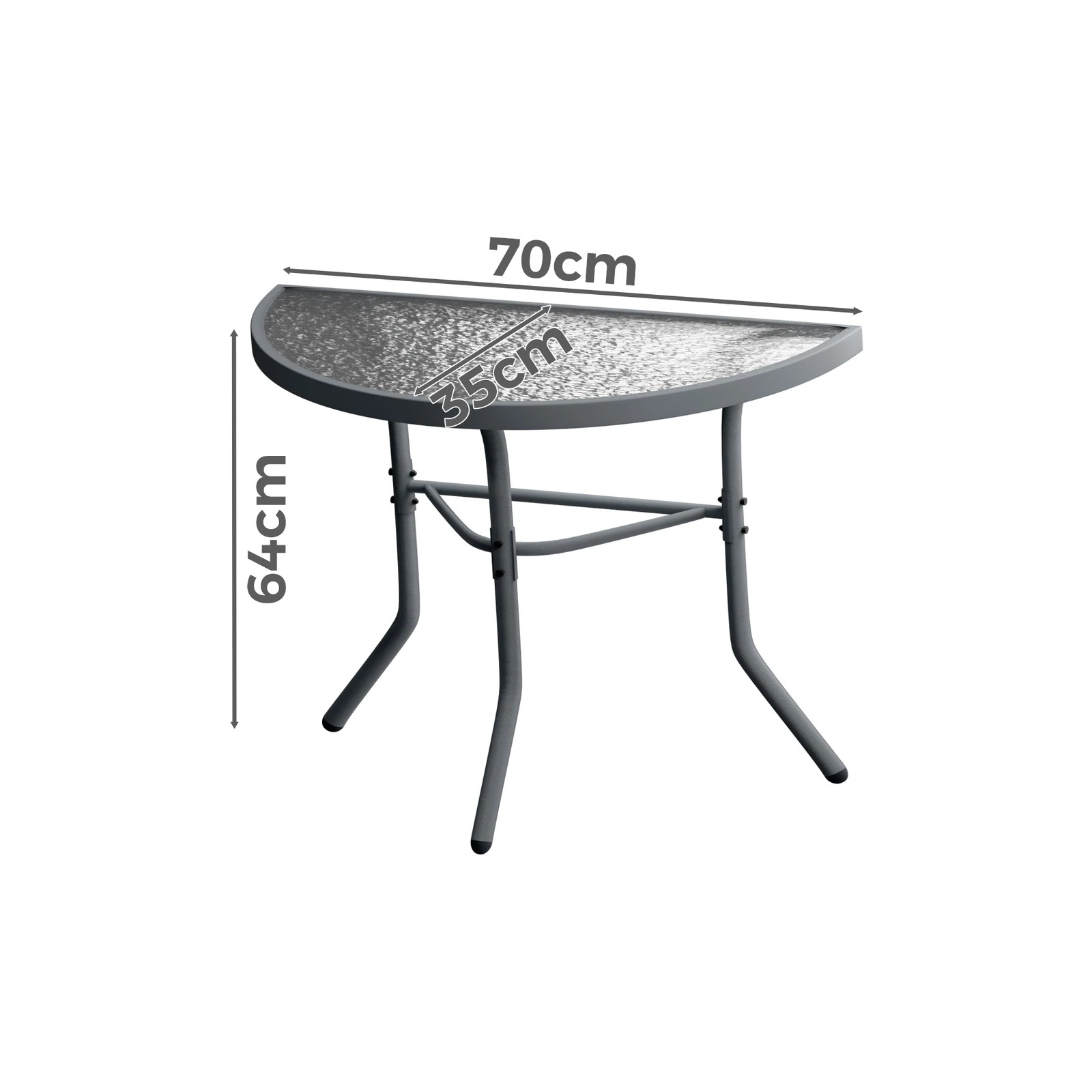 5 Alfordson Outdoor Furniture Patio Side Coffee Table Garden Glass Metal - Grey, 5 of 10