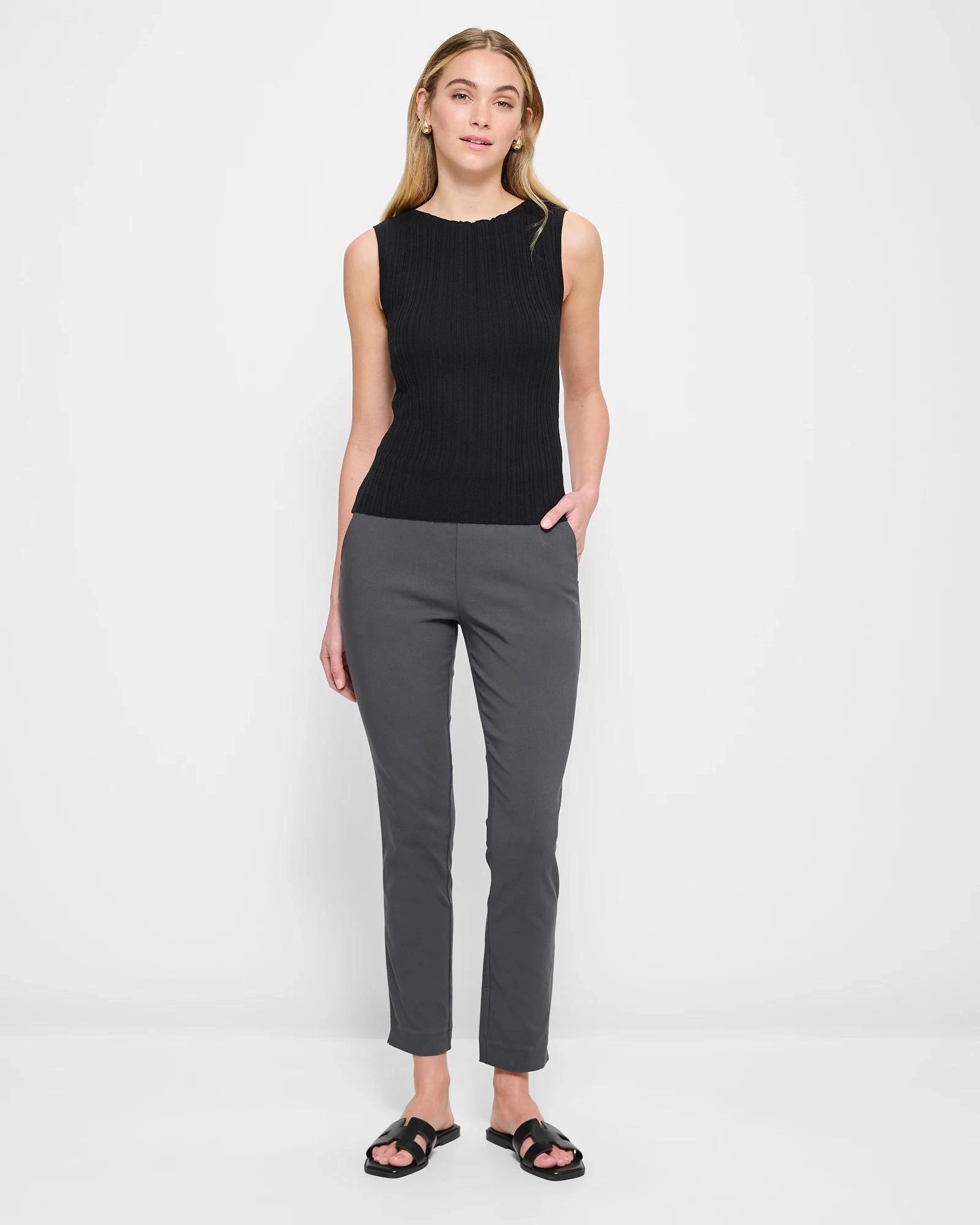 6 Preview Carrie Bengaline Ankle Length Pants GRAPHITE, 6 of 10